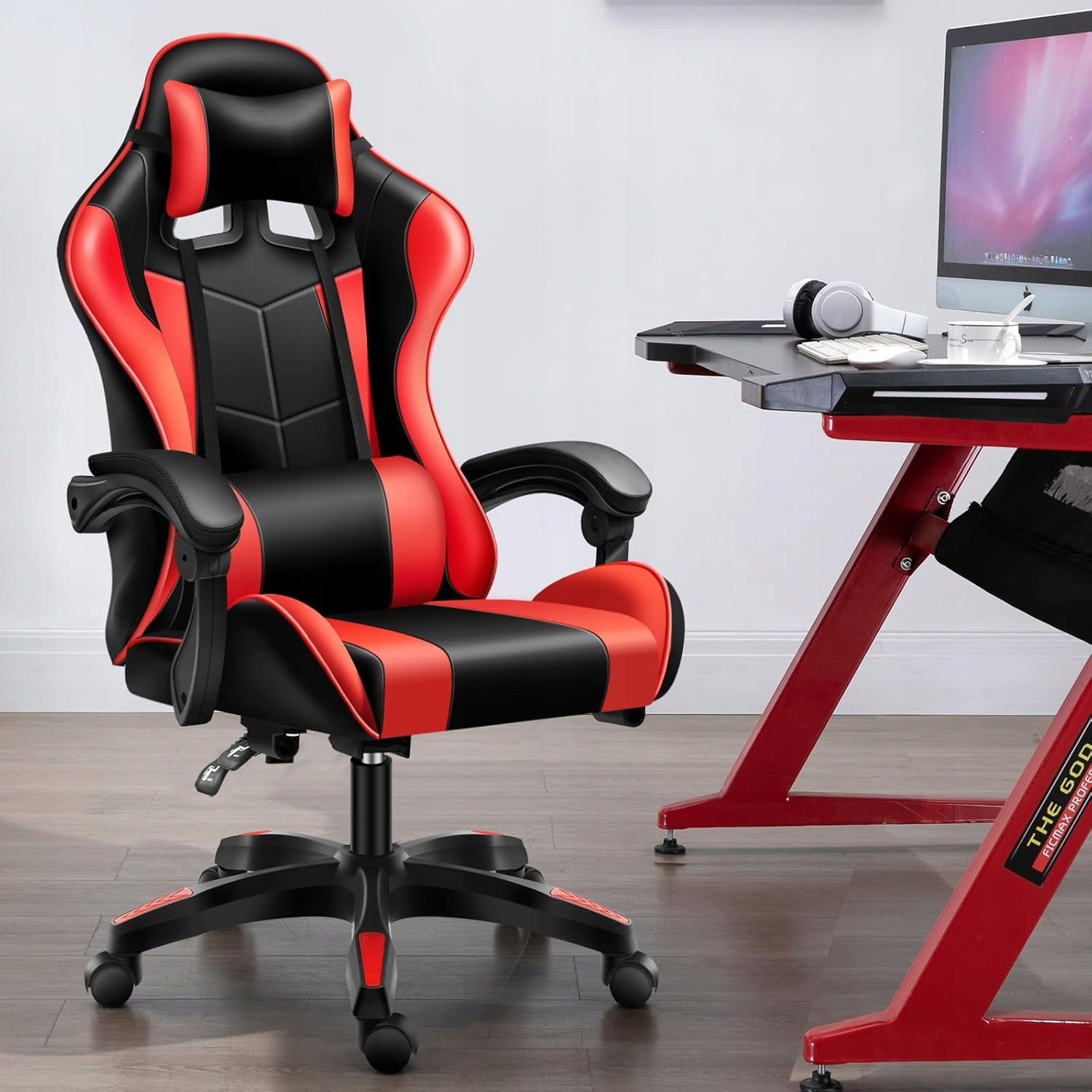 GAMING CHAIR FOR DESK WITH ADJUSTABLE AND ARMRESTS