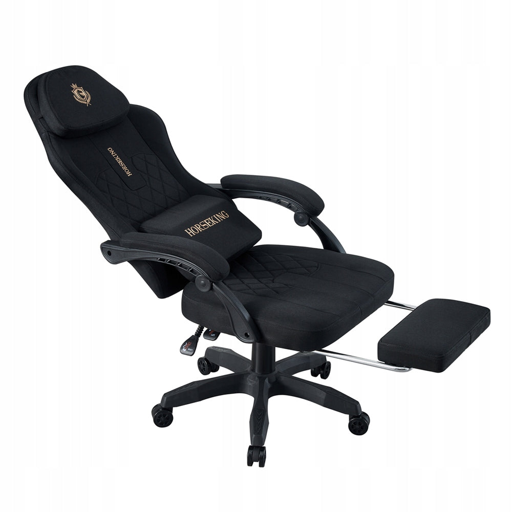GAMING CHAIR HORSEKING WITH SWIVEL FOOTREST FOR PLAYING CHAIR BLACK MS500 Furniture width 65 cm