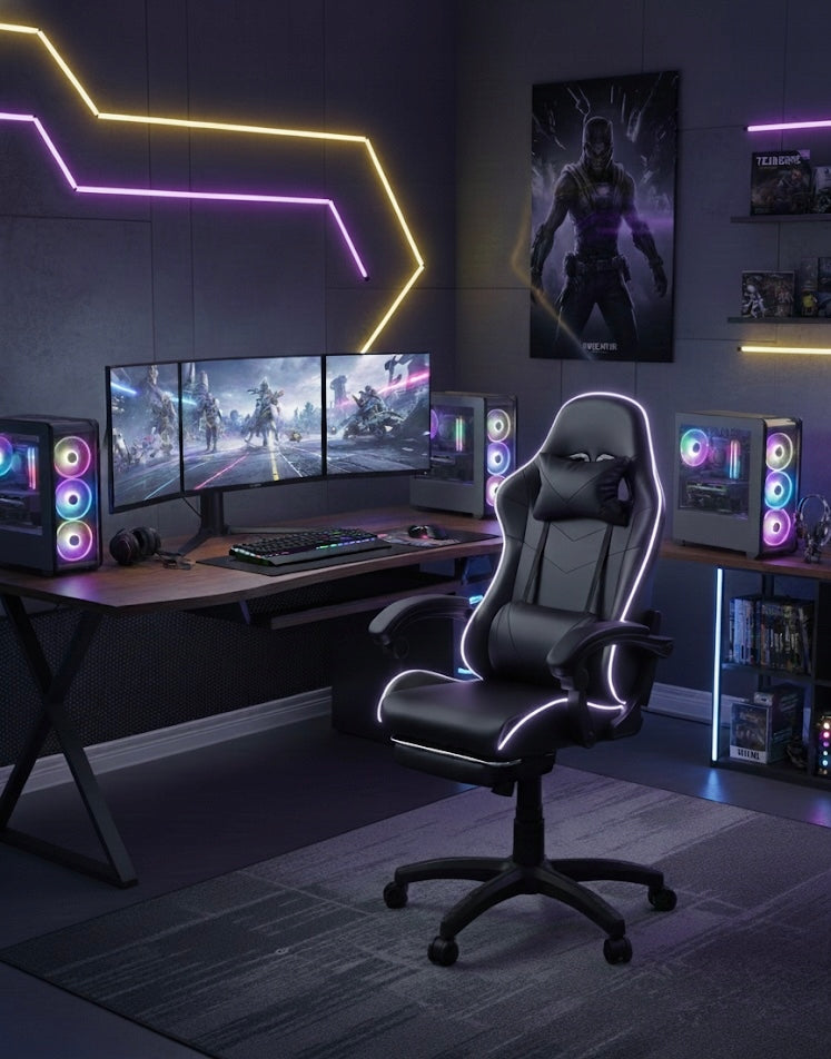 GAMING CHAIR LED CHAIR PREMIUM LED CHAIR 7 COLORS REMOTE CONTROL Furniture depth 48 cm