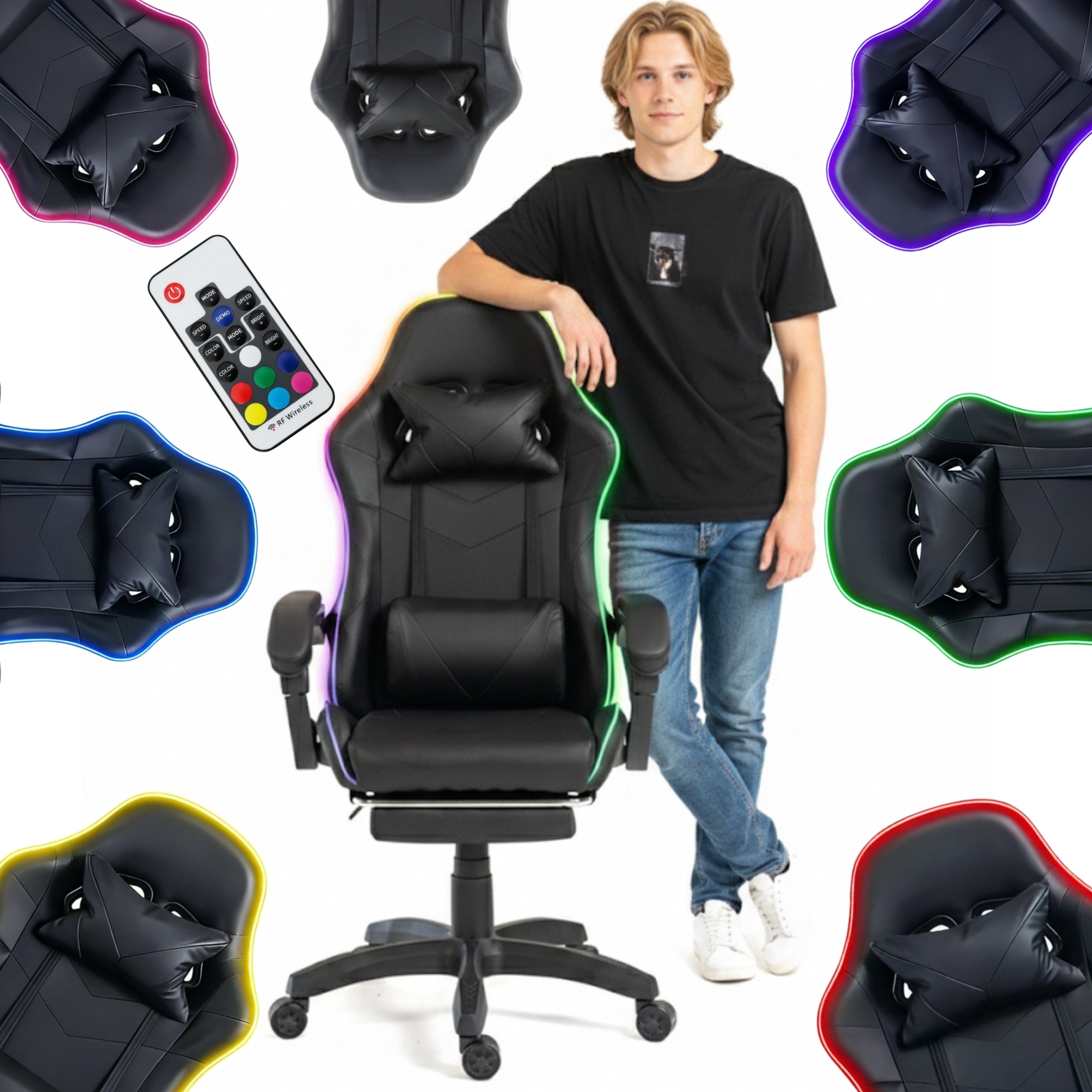 GAMING CHAIR LED CHAIR PREMIUM LED CHAIR 7 COLORS REMOTE CONTROL