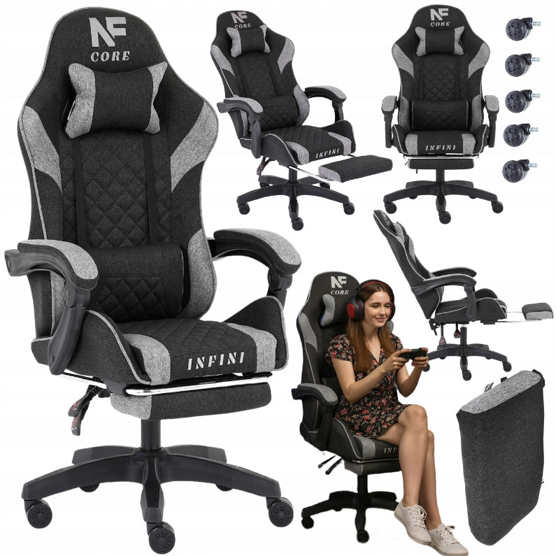 GAMING CHAIR MATERIAL ADJUSTABLE INFINI CORE BLACK DESK CHAIR