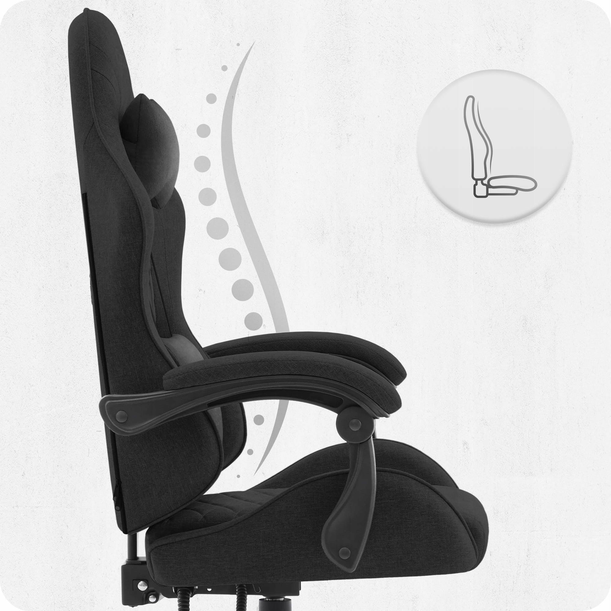 GAMING CHAIR MATERIAL CABRO C500 BLACK FABRIC Furniture width 65 cm
