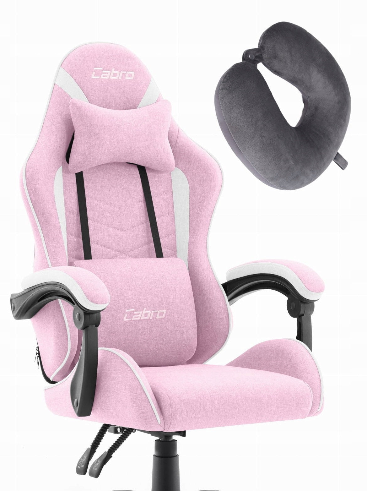 GAMING CHAIR MATERIAL CABRO C500 PINK WHITE FABRIC