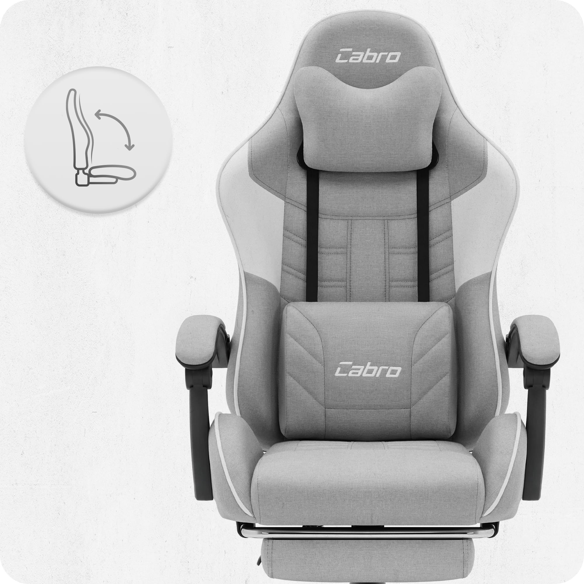 GAMING CHAIR MATERIAL CABRO C501 GREY FABRIC Furniture width 60 cm