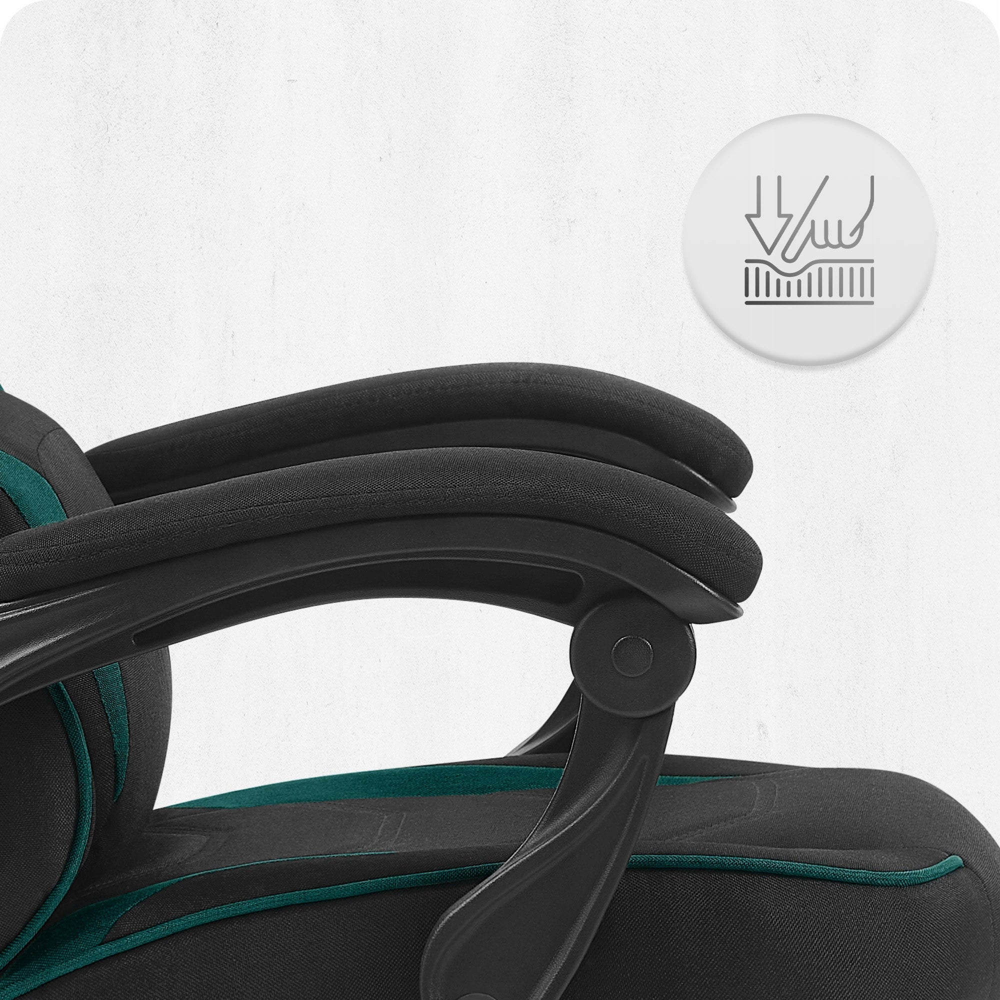 GAMING CHAIR MATERIAL CABRO C502 BLACK GREEN FABRIC Furniture depth 54 cm