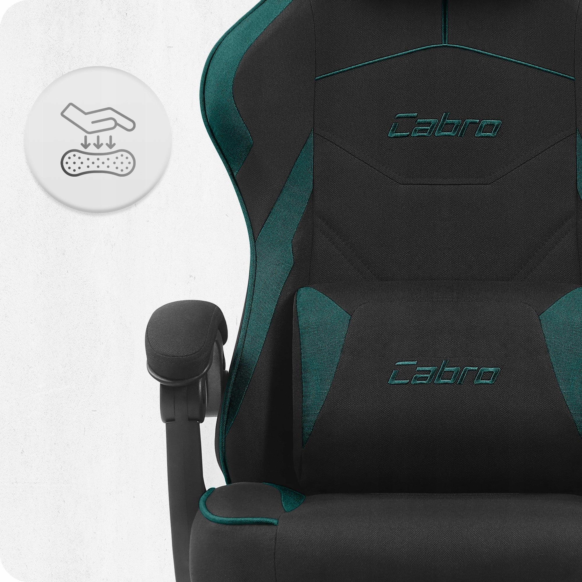 GAMING CHAIR MATERIAL CABRO C502 BLACK GREEN FABRIC Model C502 CZARNO- ZIELONY