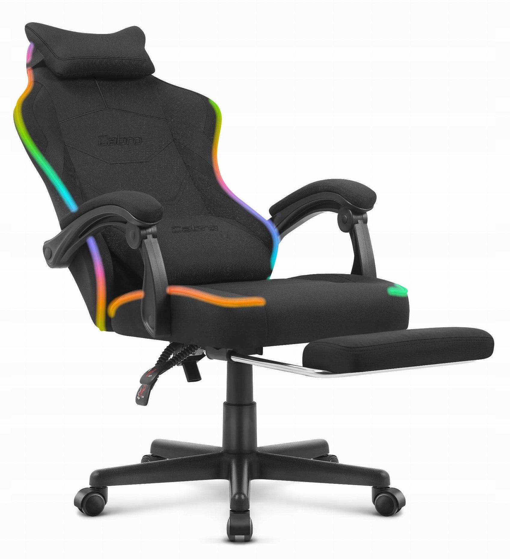 GAMING CHAIR MATERIAL CABRO C502 BLACK LED RGB FABRIC Manufacturer code 5907196011306