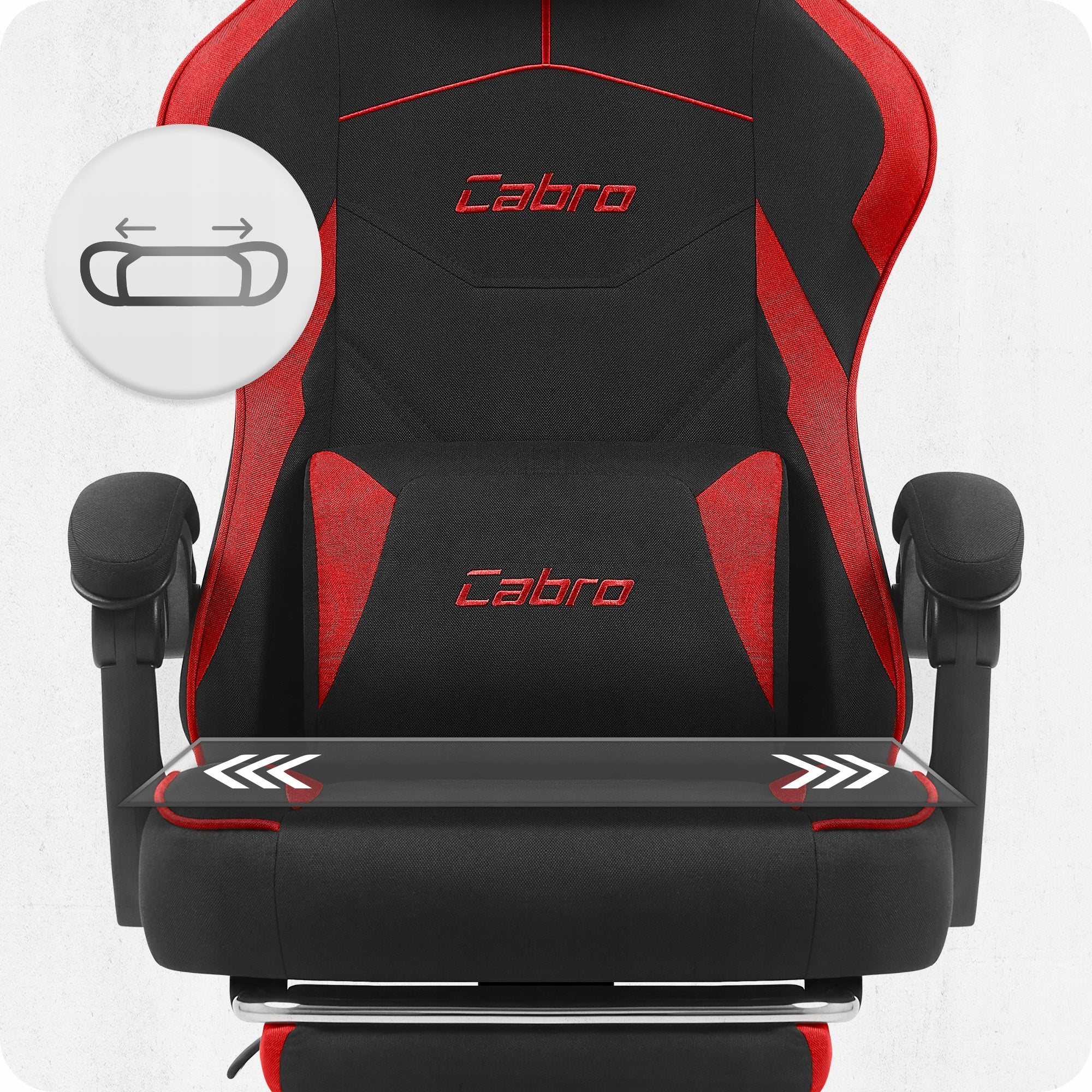 GAMING CHAIR MATERIAL CABRO C502 BLACK RED FABRIC Furniture height 125 cm