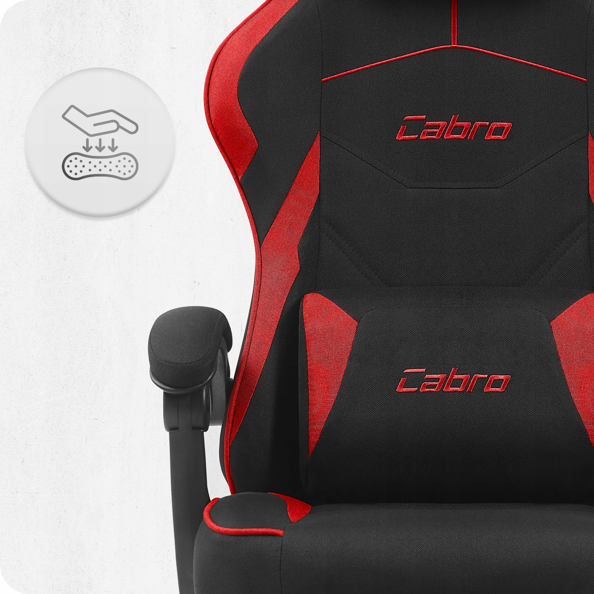 GAMING CHAIR MATERIAL CABRO C502 BLACK RED FABRIC Furniture width 60 cm