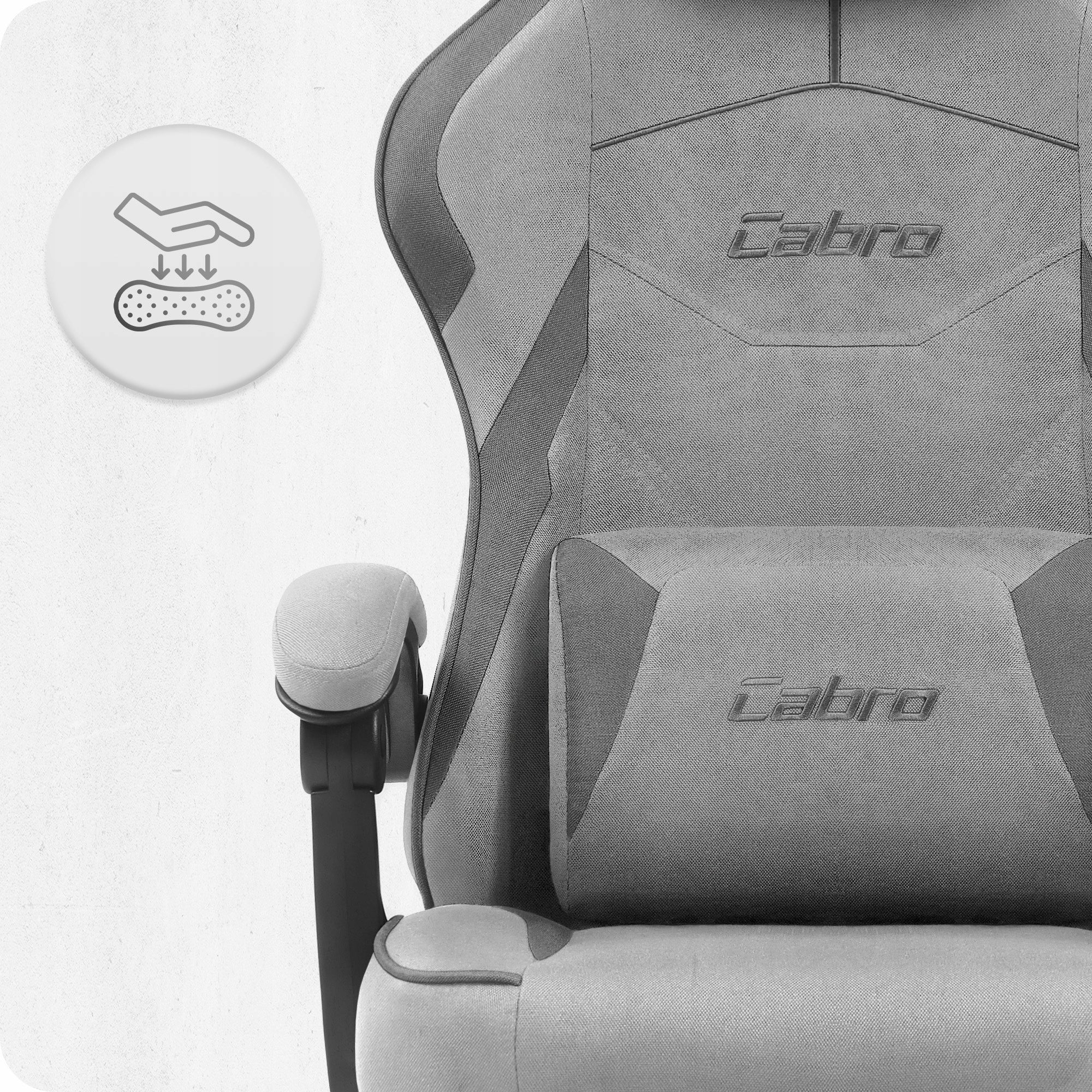 GAMING CHAIR MATERIAL CABRO C502 GREY BLACK Furniture height 125 cm