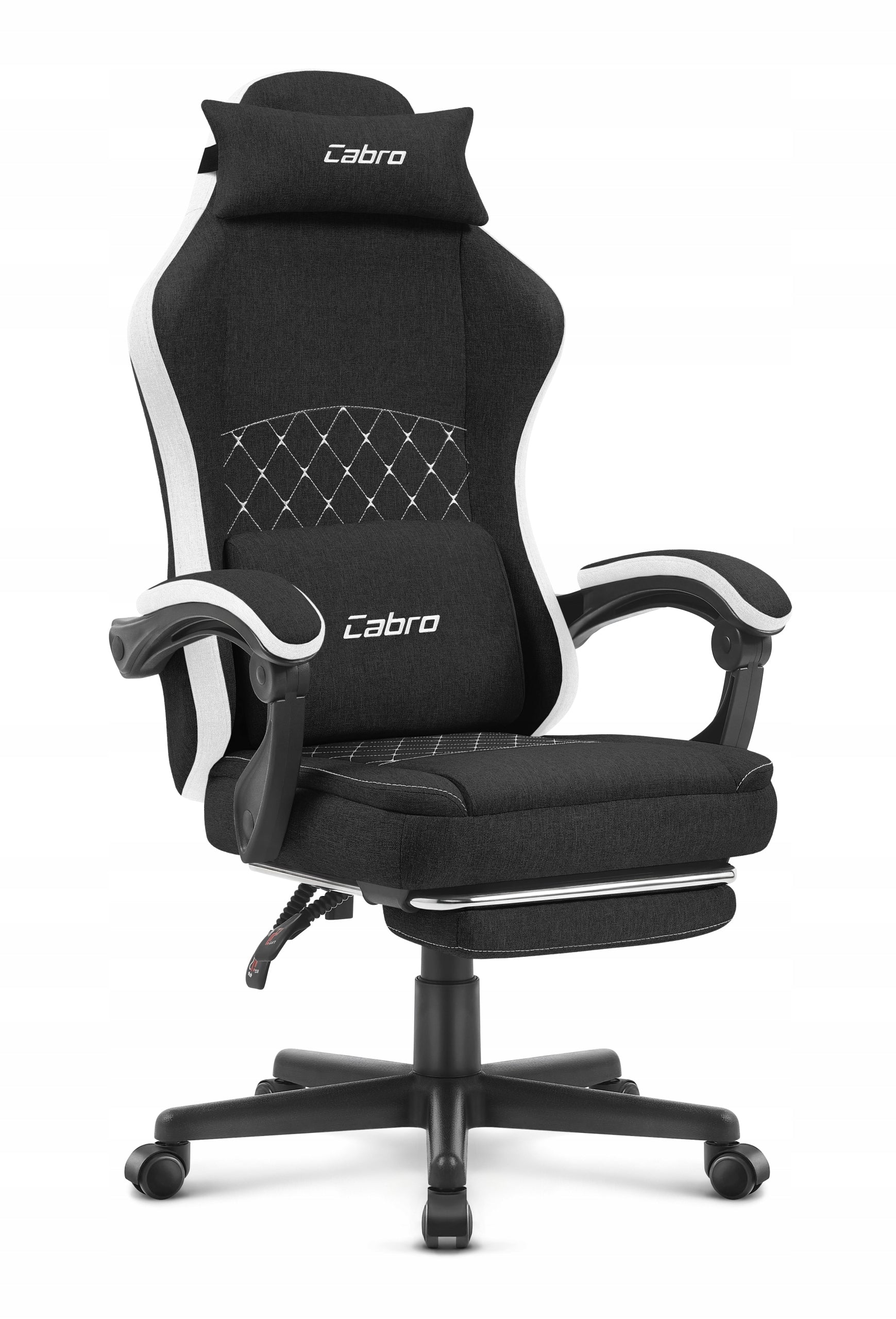 GAMING CHAIR MATERIAL CABRO C503 BLACK WHITE FABRIC Manufacturer code 5907196010224