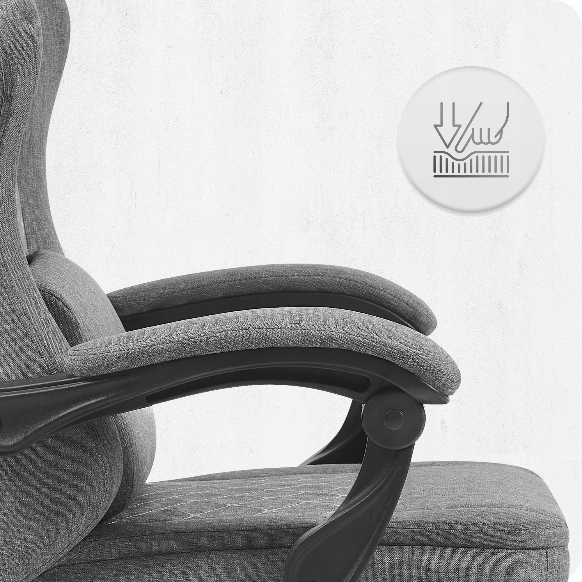 GAMING CHAIR MATERIAL CABRO C503 GREY BLACK FABRIC Furniture width 60 cm