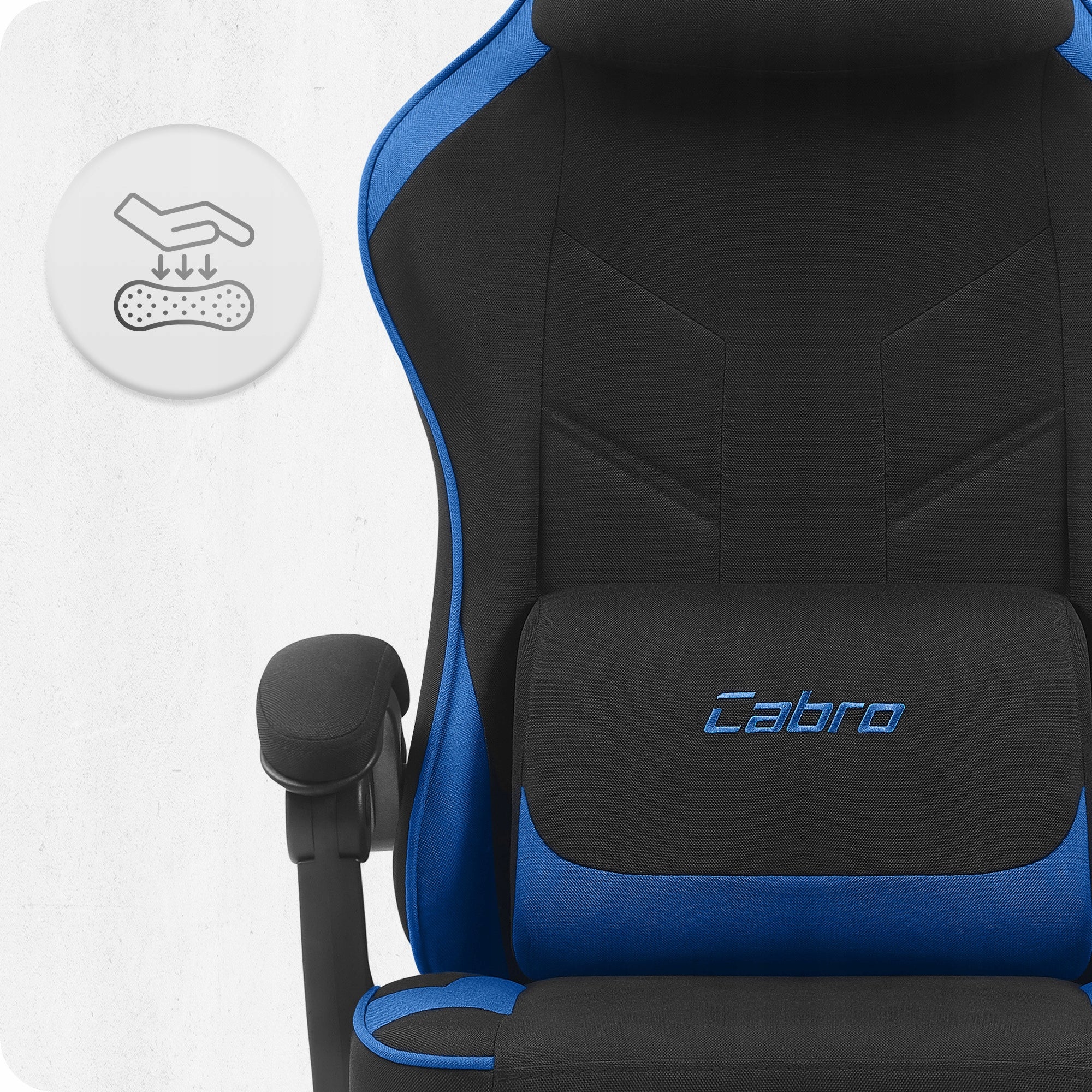 GAMING CHAIR MATERIAL CABRO C504 BLACK BLUE FABRIC Brand no brand
