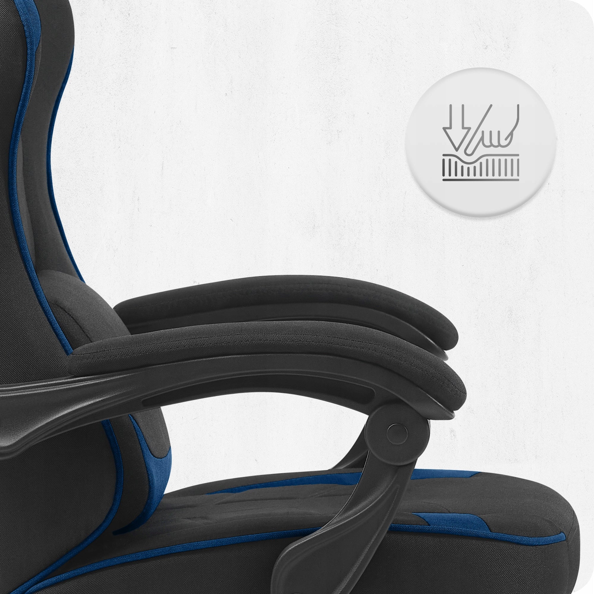 GAMING CHAIR MATERIAL CABRO C504 BLACK BLUE FABRIC Packaging status original
