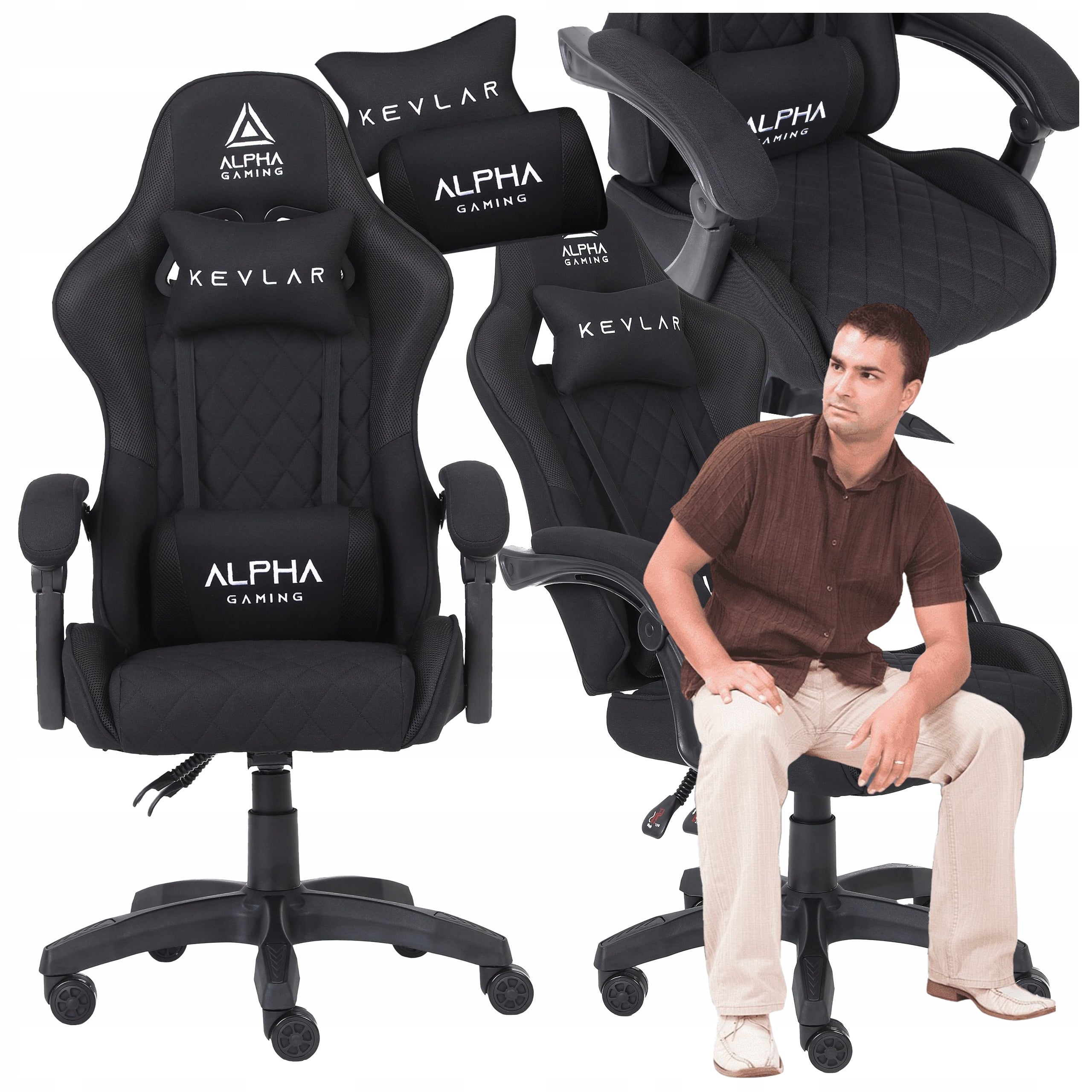 GAMING CHAIR MATERIAL OFFICE SWIVEL CHAIR ALPHA GAMING KEVLAR