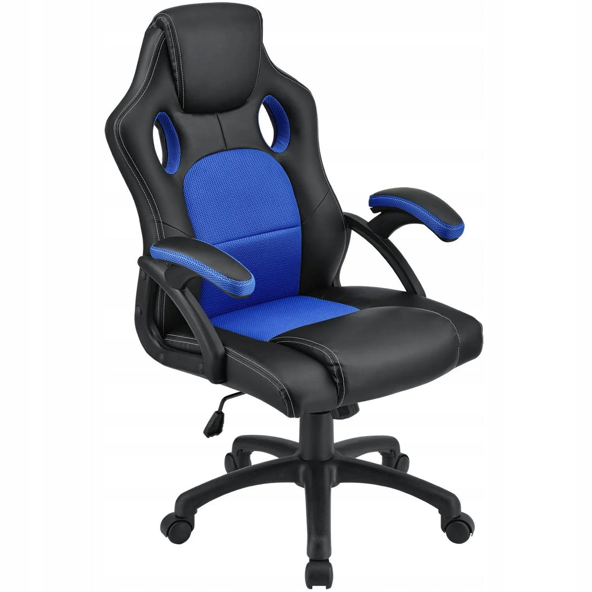GAMING CHAIR OFFICE GAMING CHAIR SWIVEL BLACK BLUE