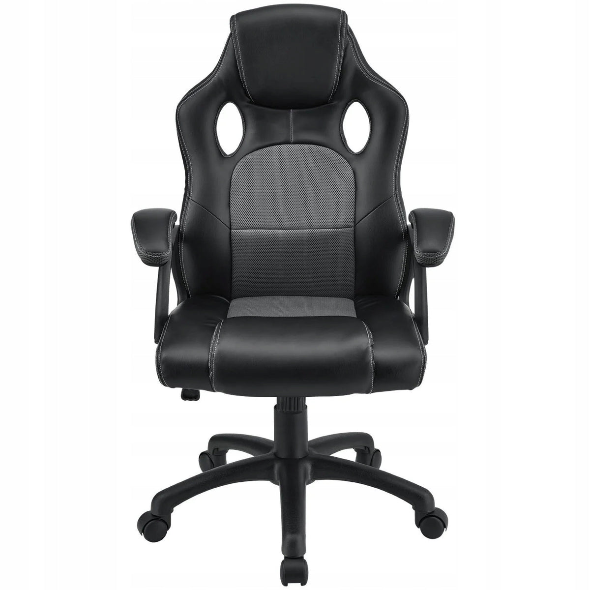 GAMING CHAIR OFFICE GAMING CHAIR SWIVEL BLACK GREY Furniture depth 65 cm