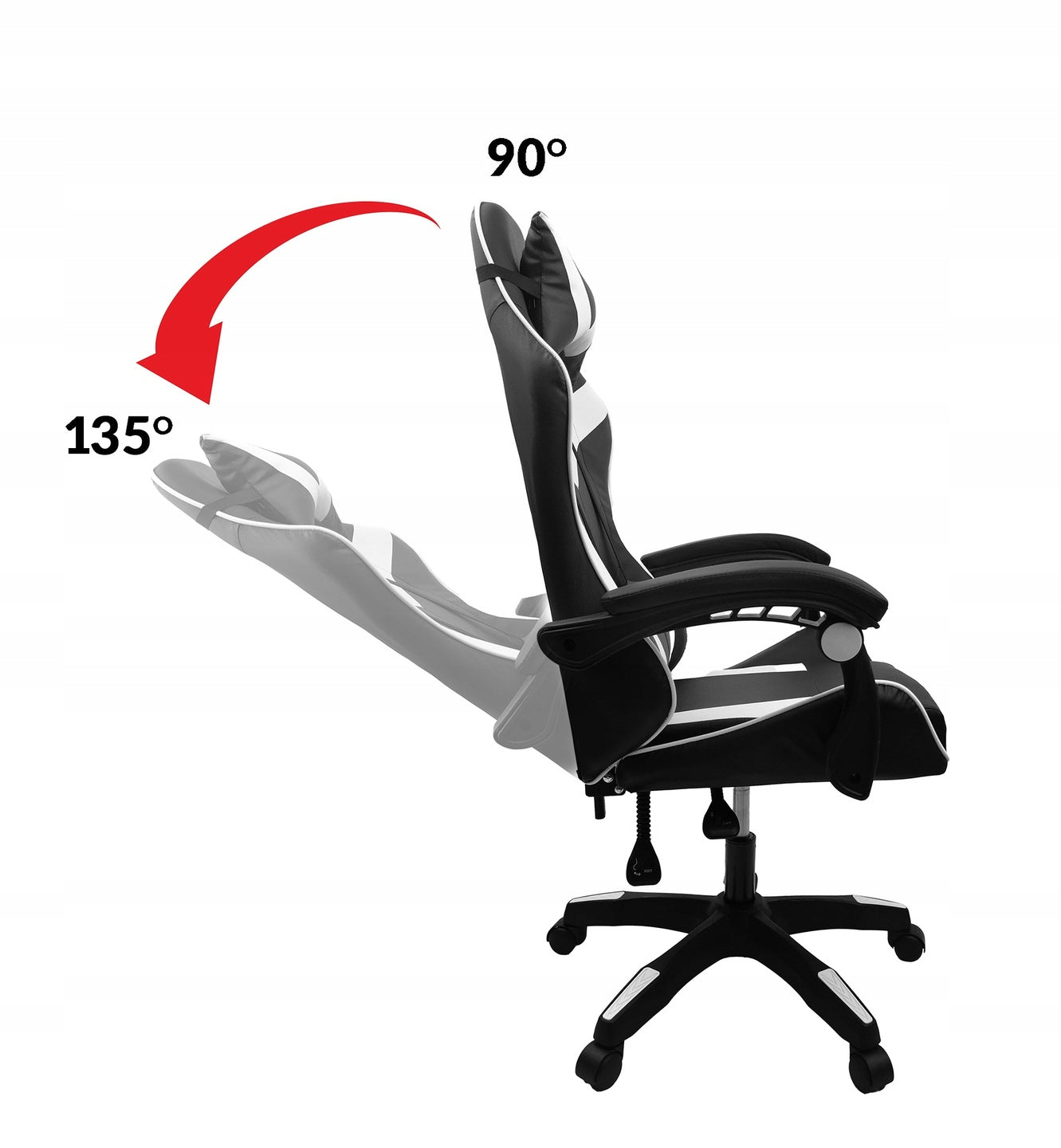 GAMING CHAIR OFFICE PLAYER ROTATING COMPUTER MASSAGE KG108 WHITE Brand Kontrast