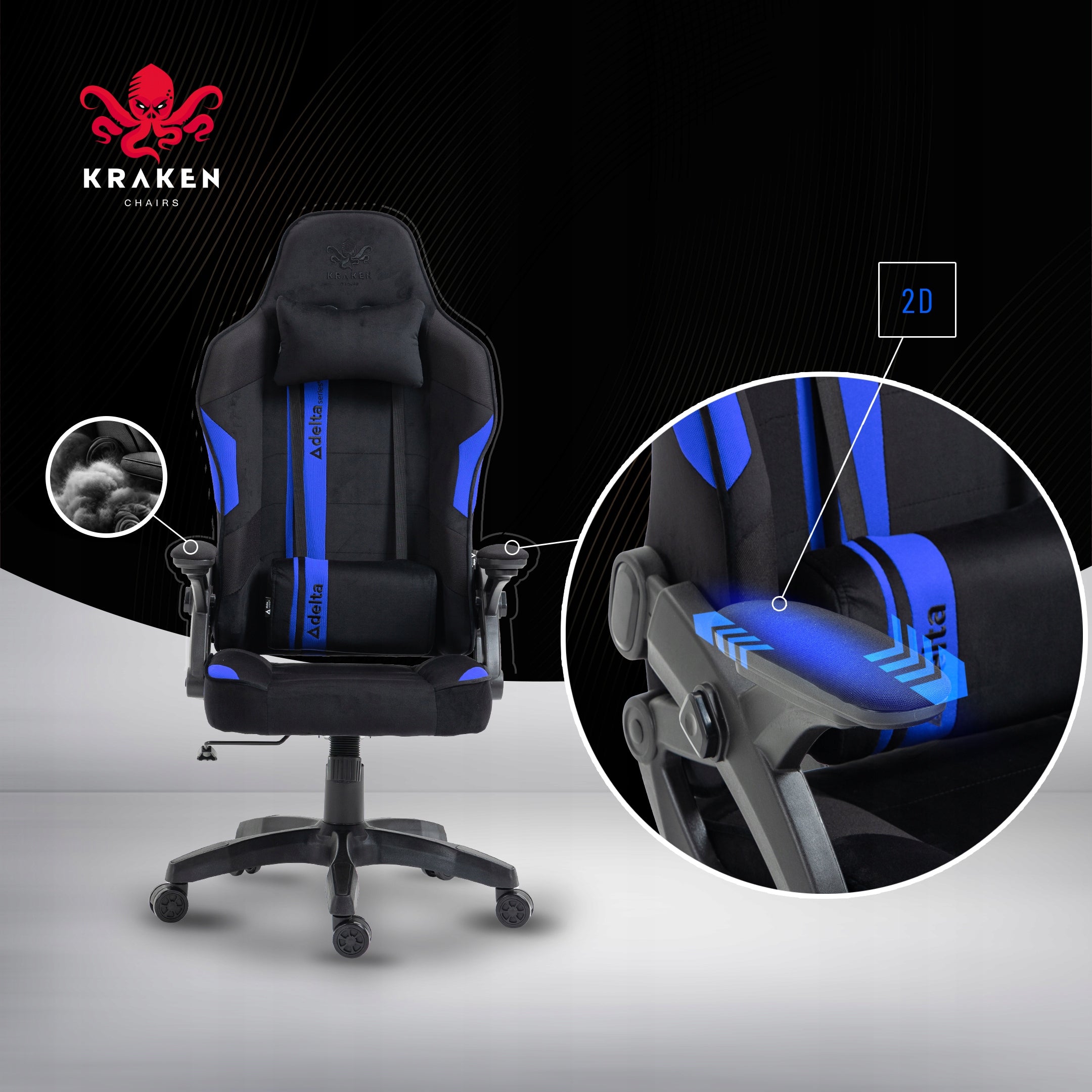 GAMING CHAIR OFFICE SWIVEL CHAIR FOR DESK Furniture depth 53 cm