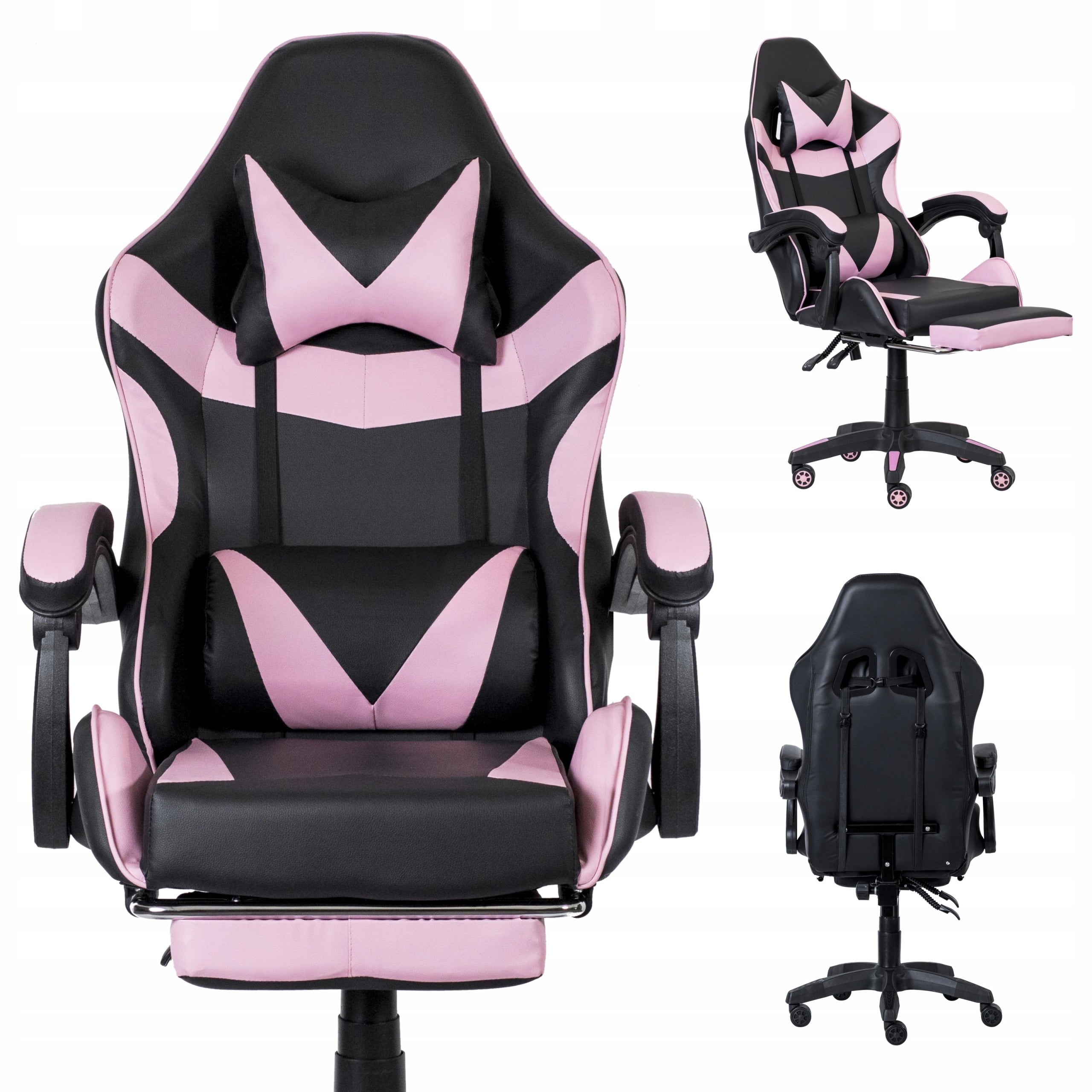 GAMING CHAIR OFFICE SWIVEL GAMING CHAIR FAUX LEATHER BLACK PINK EAN (GTIN) 5906293690100