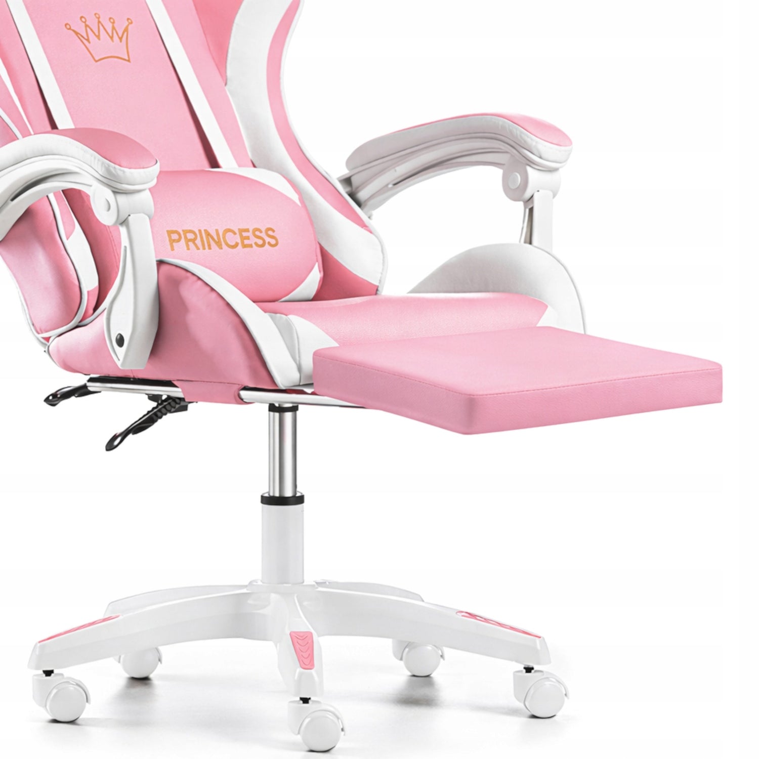 GAMING CHAIR PINK for girl child COMPUTER + MASSAGE FOOTREST Furniture width 55 cm