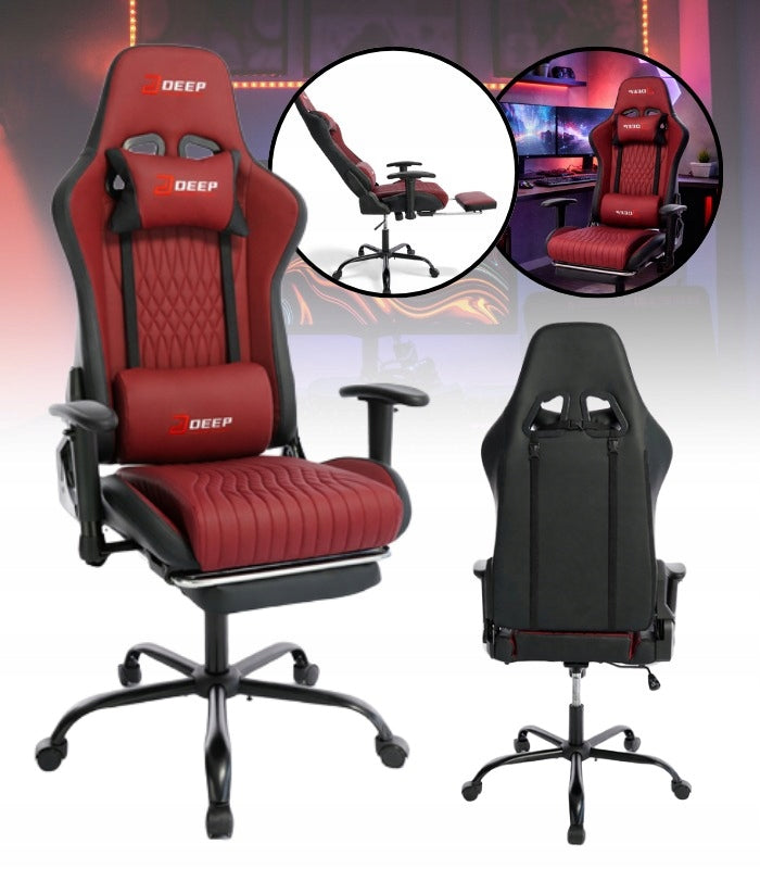 GAMING CHAIR RED FOR THE PLAYER FOR THE OFFICE COMFORTABLE FOOTREST Manufacturer code GCH701R