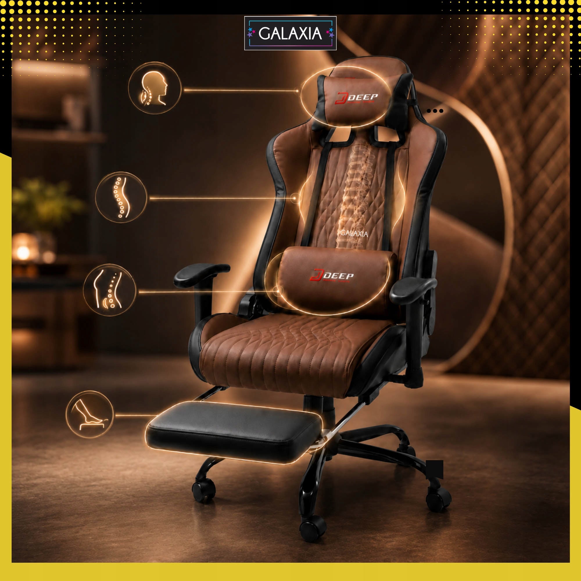 GAMING CHAIR Rotating Bucket Player Chair With OFFICE FOOTREST Brand no brand