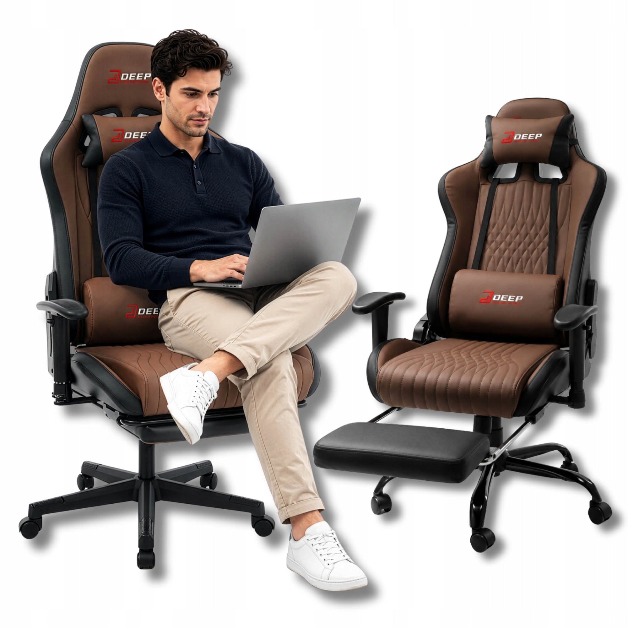 GAMING CHAIR Rotating Bucket Player Chair With OFFICE FOOTREST