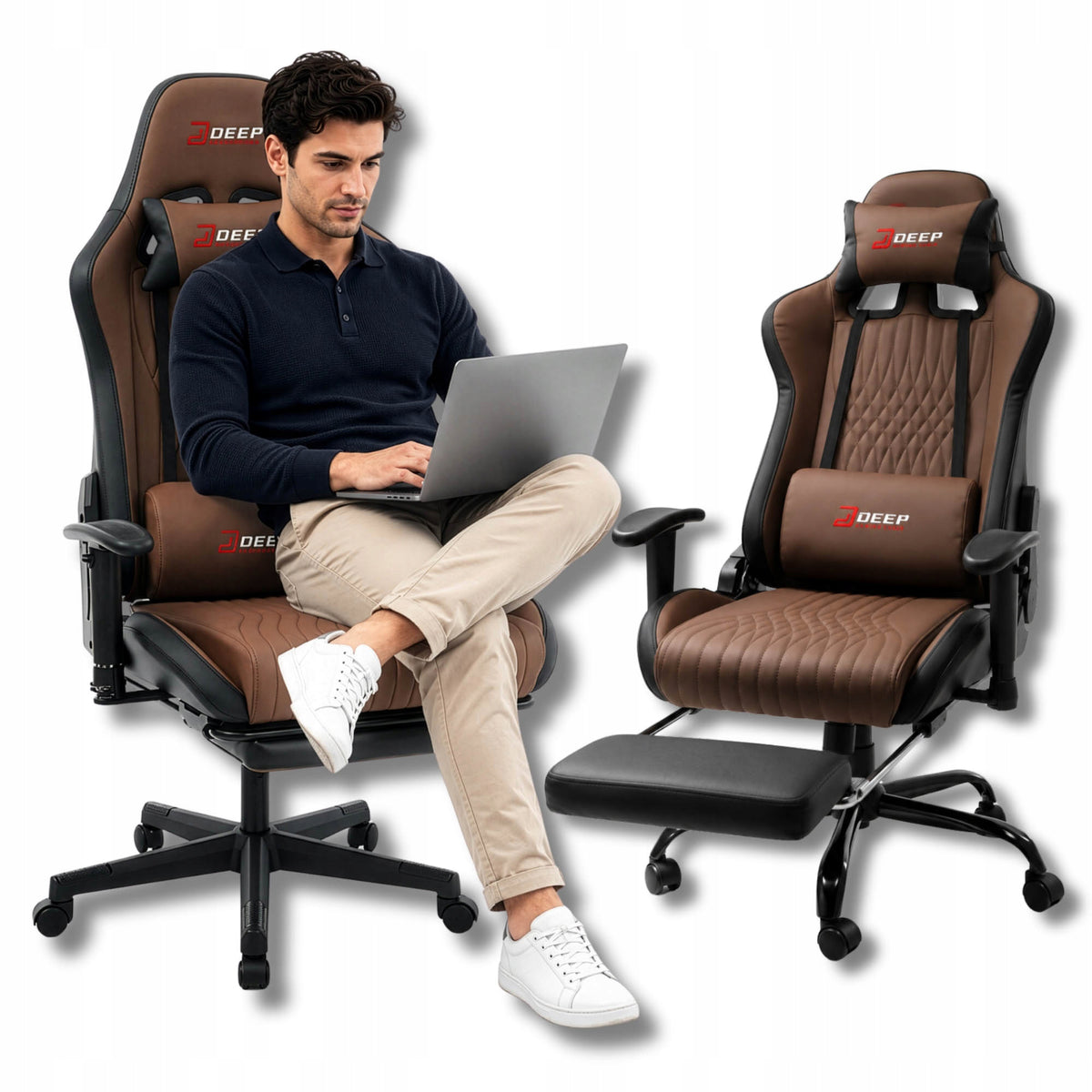 GAMING CHAIR Rotating Bucket Player Chair With OFFICE FOOTREST