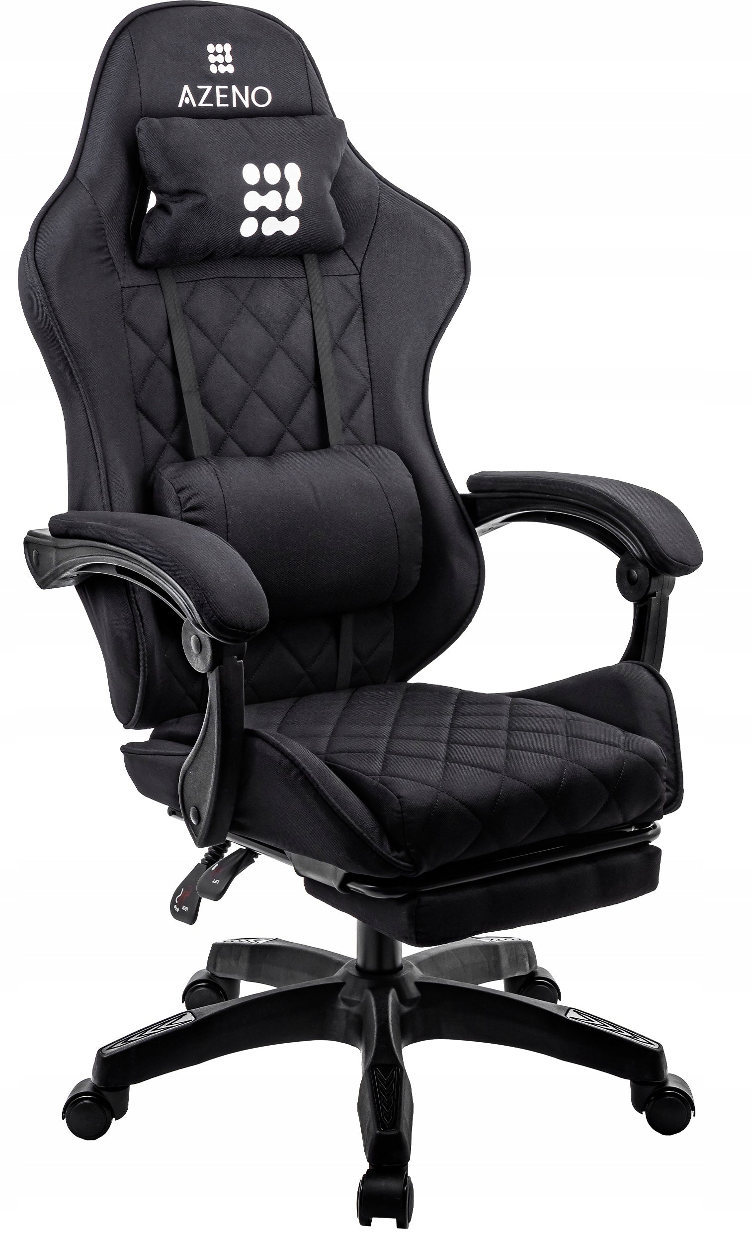 GAMING CHAIR SWIVEL DESK GAMING CHAIR WITH FOOTREST BLACK Brand AZENO