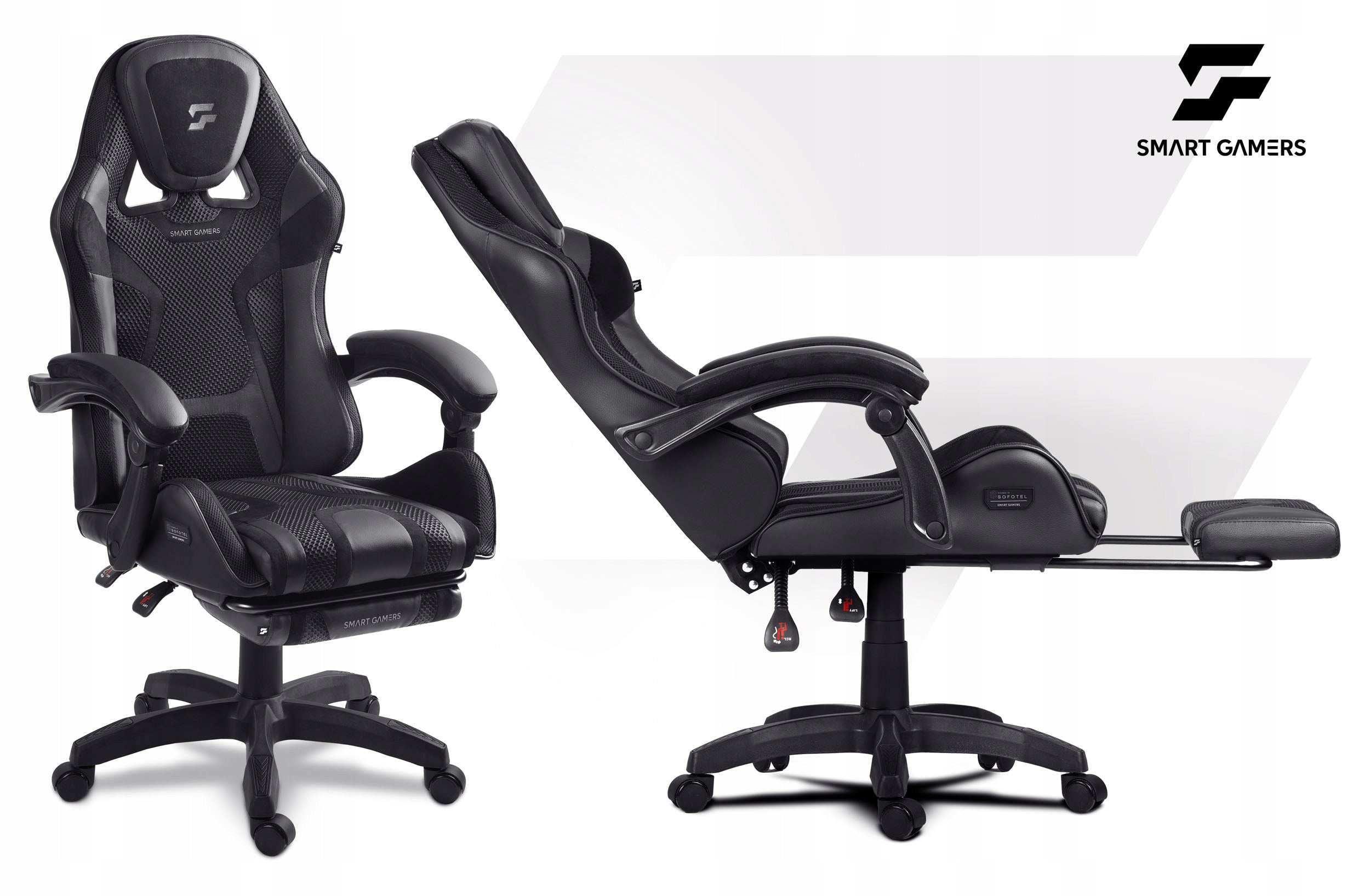 GAMING CHAIR SWIVEL GAMING CHAIR BUCKET FOOTREST Packaging status original