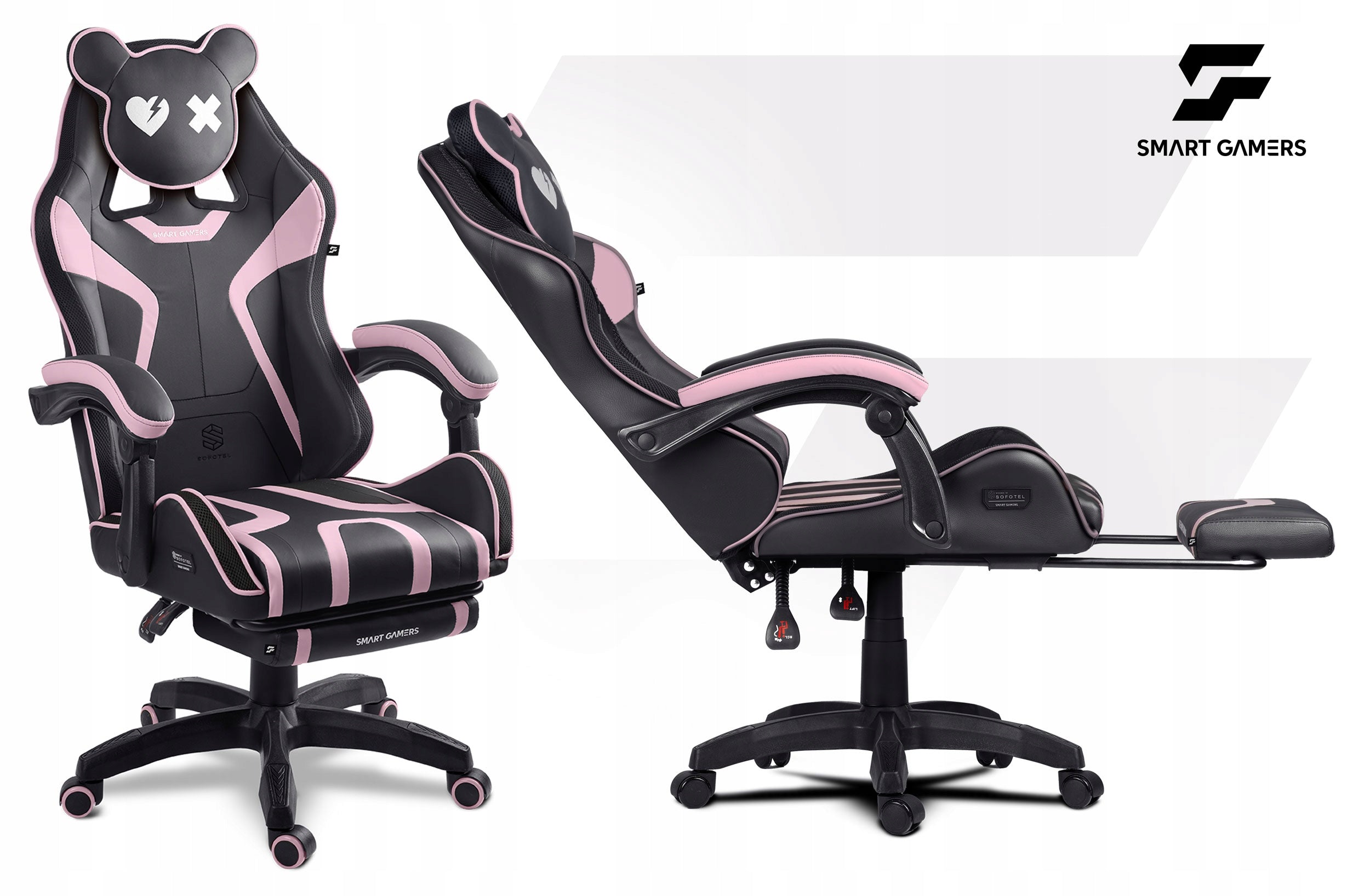 GAMING CHAIR SWIVEL PLAYER CHAIR WITH BUCKET FOOTREST Packaging status original