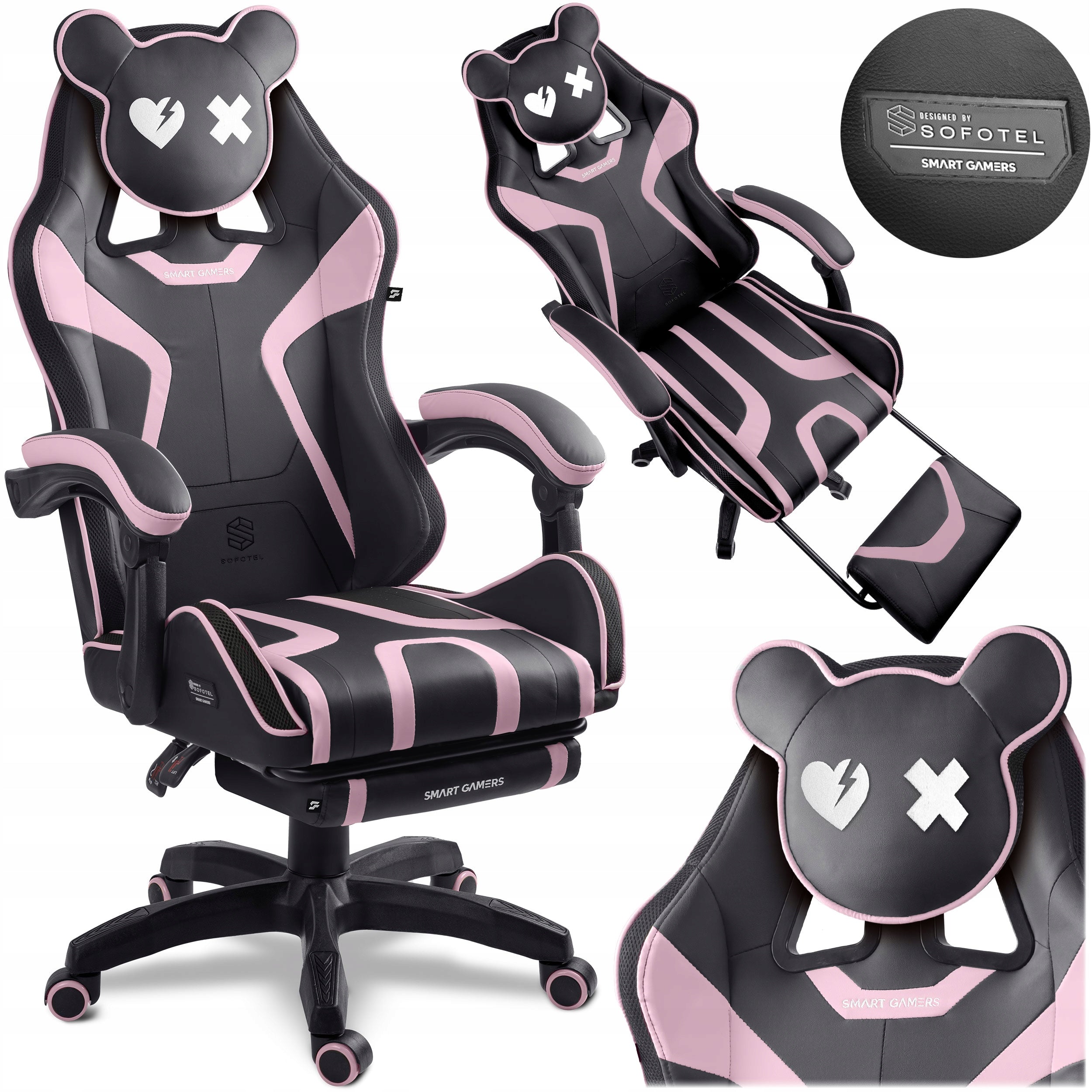GAMING CHAIR SWIVEL PLAYER CHAIR WITH BUCKET FOOTREST