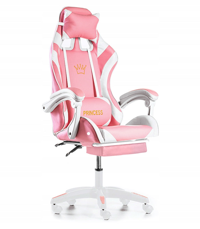 GAMING CHAIR WITH FOOTREST AND BUCKET MASSAGE PINK FOR PRINCESS