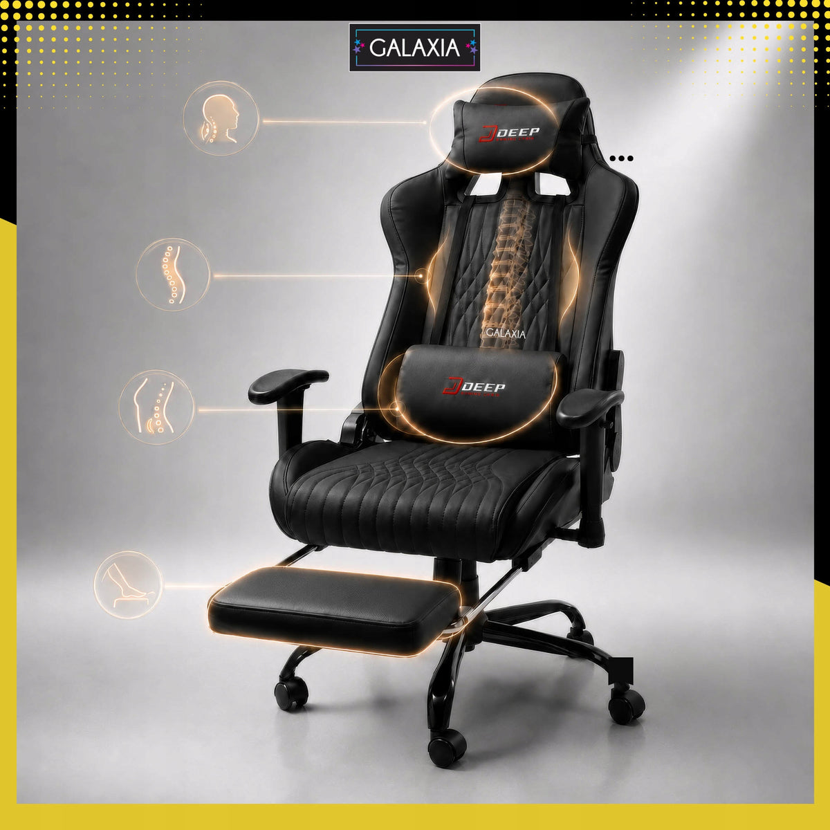 GAMING CHAIR WITH FOOTREST OFFICE GAMING CHAIR Rotating Bucket Brand no brand