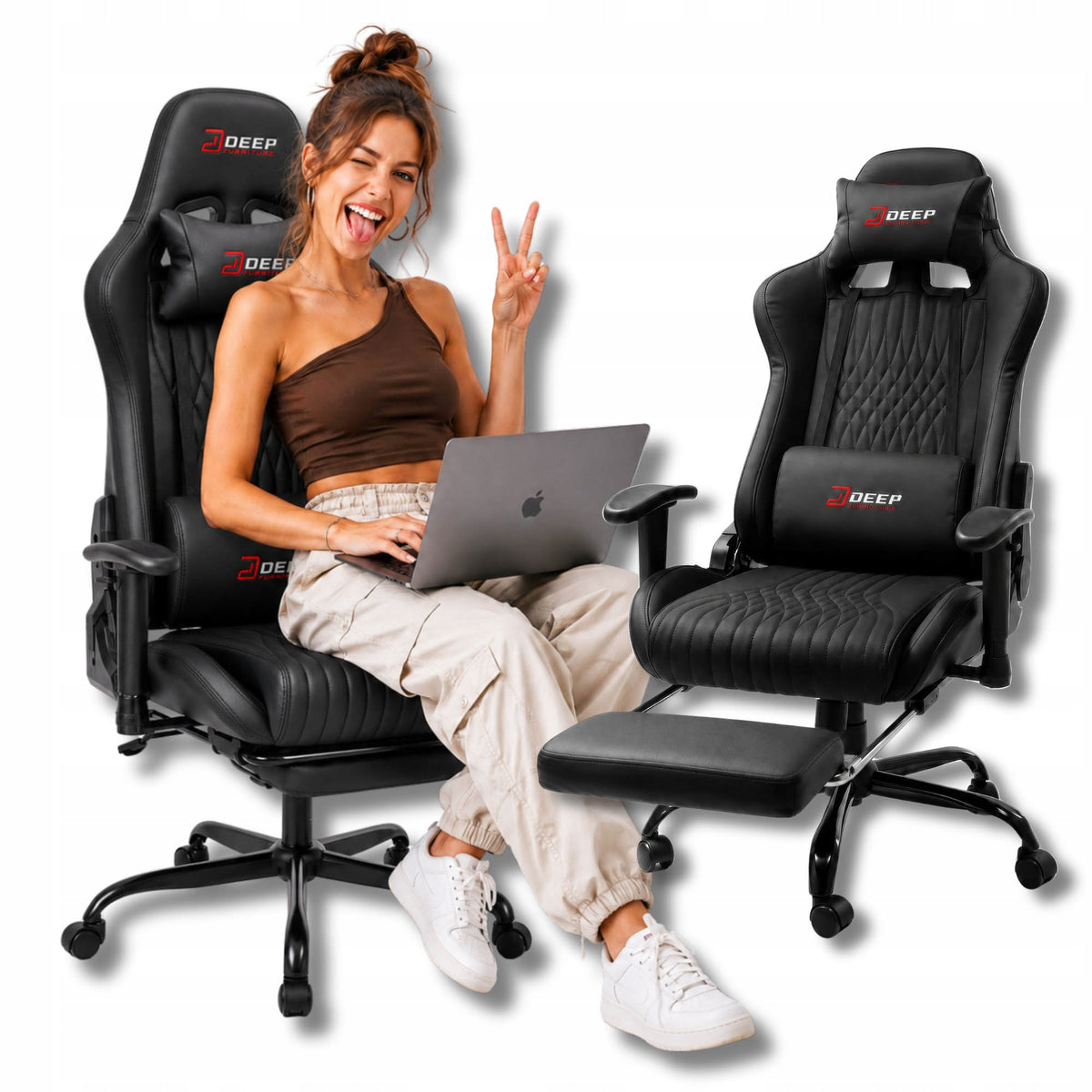 GAMING CHAIR WITH FOOTREST OFFICE GAMING CHAIR Rotating Bucket