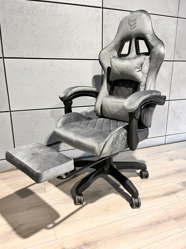 GAMING CHAIR WITH SWIVEL FOOTREST ALKANTARA ERGONOMIC FOR KARO DESK Manufacturer code POKER-ALCANTARA-PRO