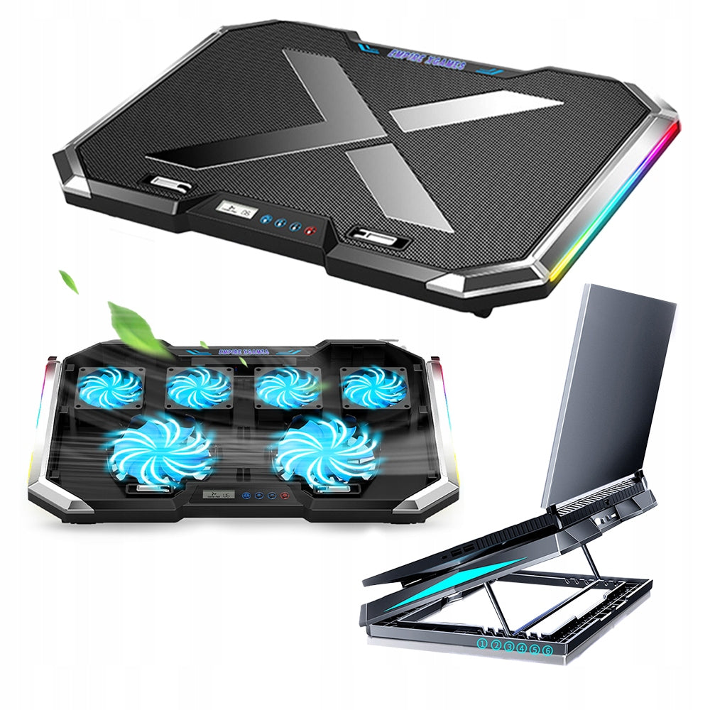 GAMING COOLING Pad Q8 LED RGB for Laptop Stand 6 FANS