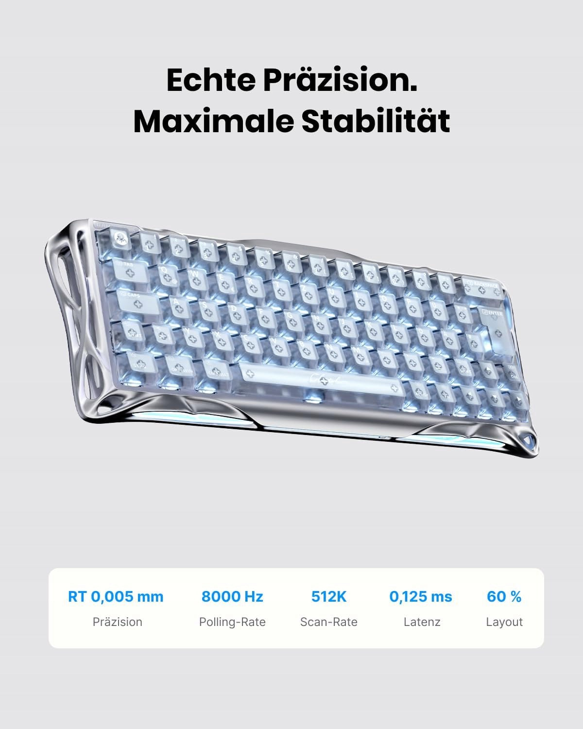 GAMING KEYBOARD 60% HALL EFFECT 8KHZ PRO ESPORT Keyboard layout CH (qwertz)