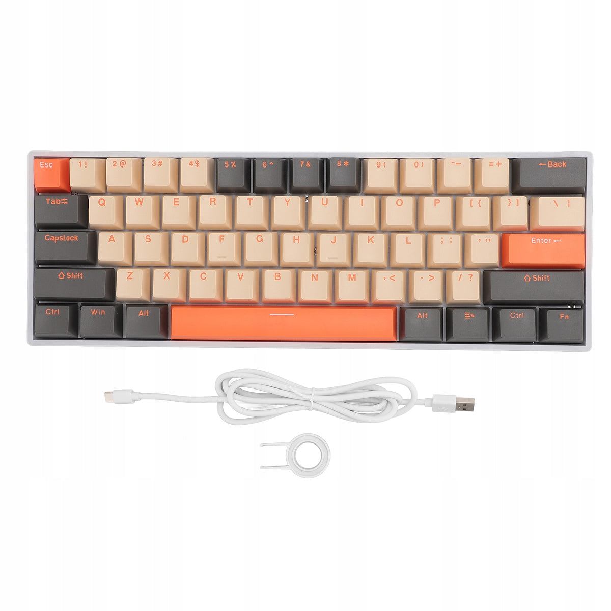 GAMING KEYBOARD BACKLIT SMALL RGB FOR GAMERS 60% 61 KEYS