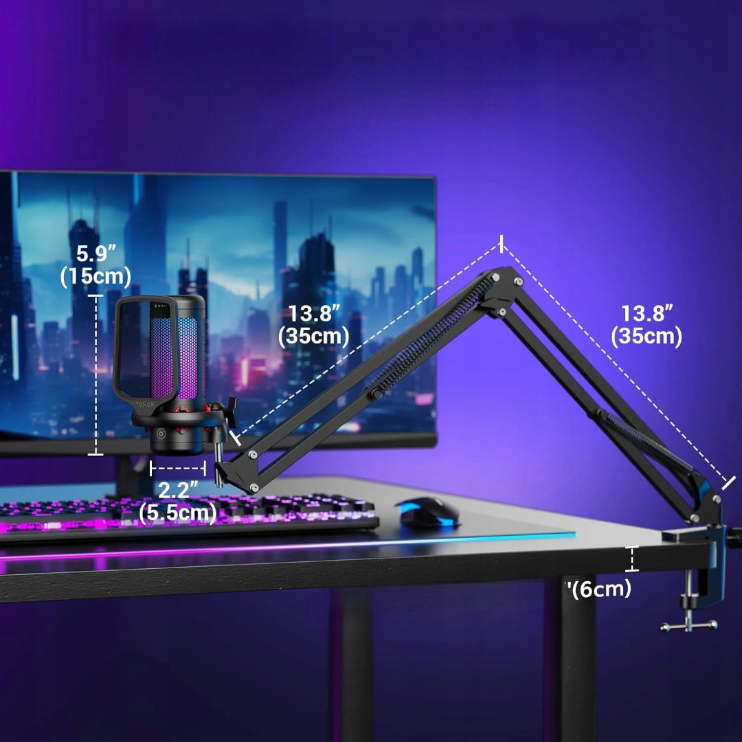 GAMING MICROPHONE GENERIC USB RGB PROFESSIONAL WITH STAND ADJUSTABLE Packaging status original
