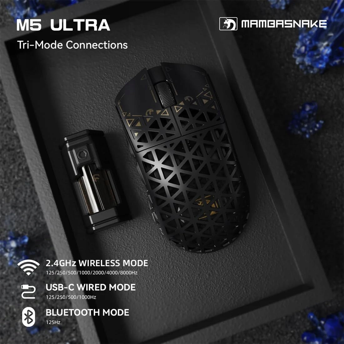 GAMING MOUSE WIRELESS 8000HZ ULTRA LIGHT 39G PRECISE FOR GAMERS Manufacturer code MAMBA SNK M5 Ultra