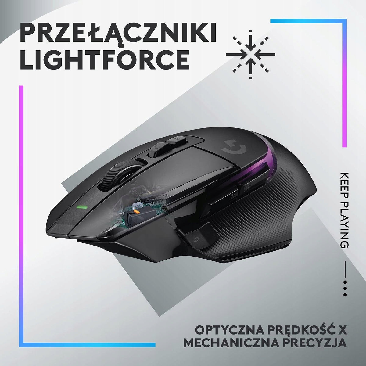 GAMING MOUSE WIRELESS BACKLIT RGB SENSOR 25K Manufacturer Logitech G