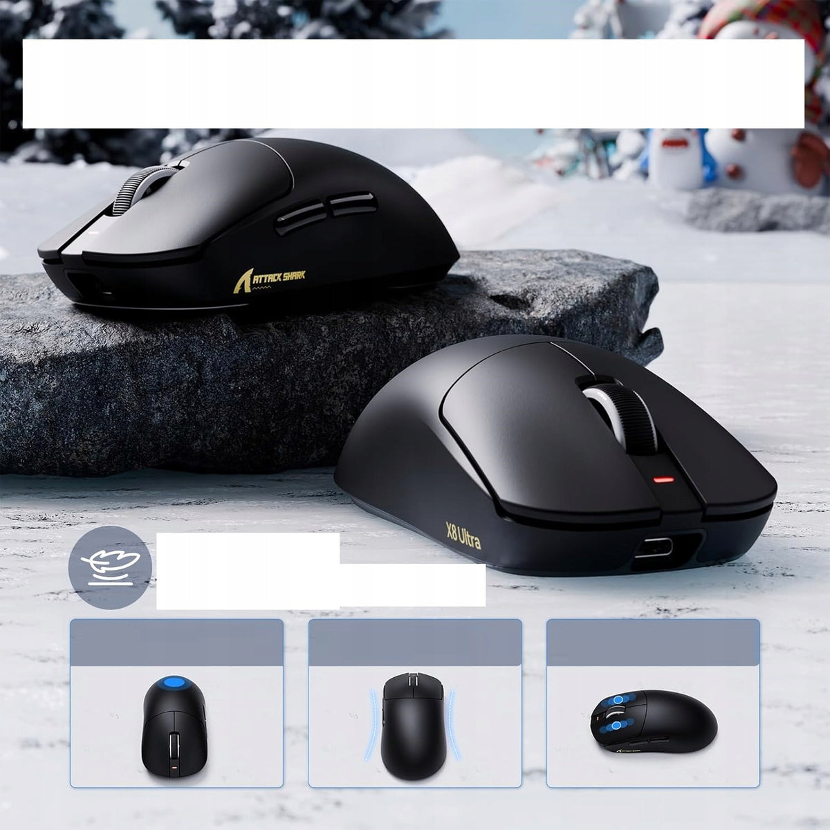 GAMING MOUSE WIRELESS bluetooth for big hands 42000DPI Manufacturer Attack Shark