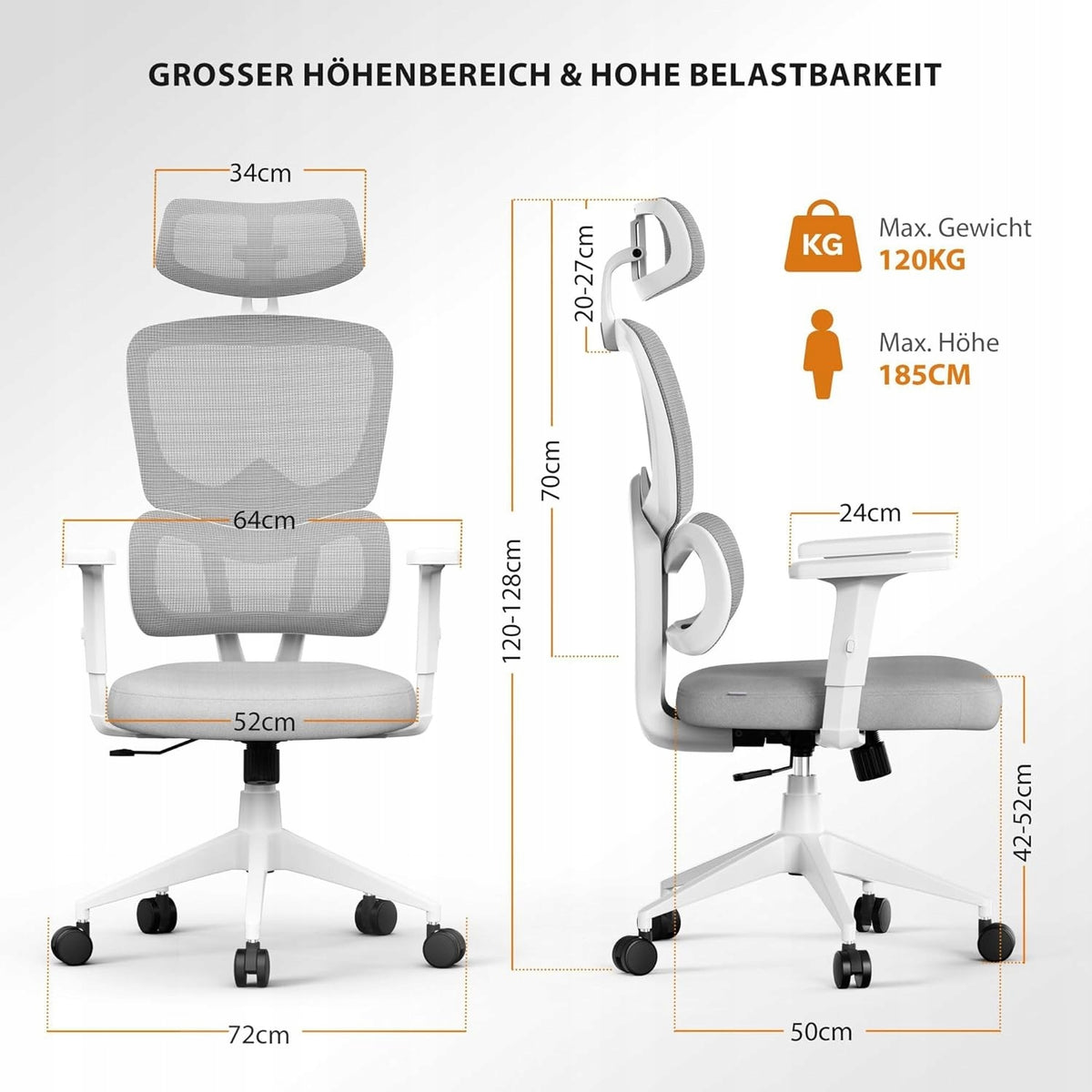 GAMING OFFICE CHAIR COMFORTABLE HIGH QUALITY GREY MESH HEADREST EAN (GTIN) 0099846457345