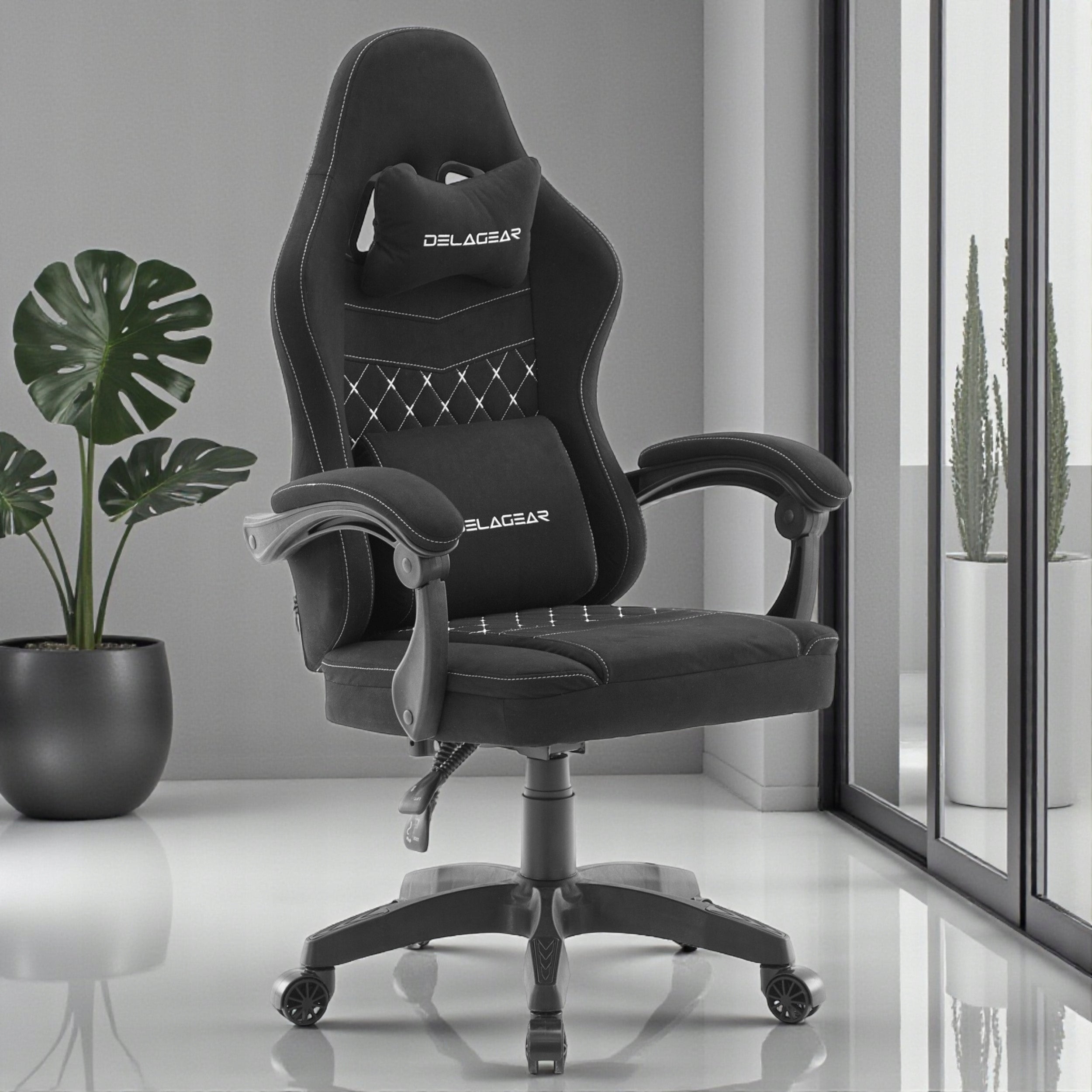 GAMING OFFICE CHAIR DELAGEAR G 300 BLACK ROTATING MATERIAL Manufacturer code 5904261532391
