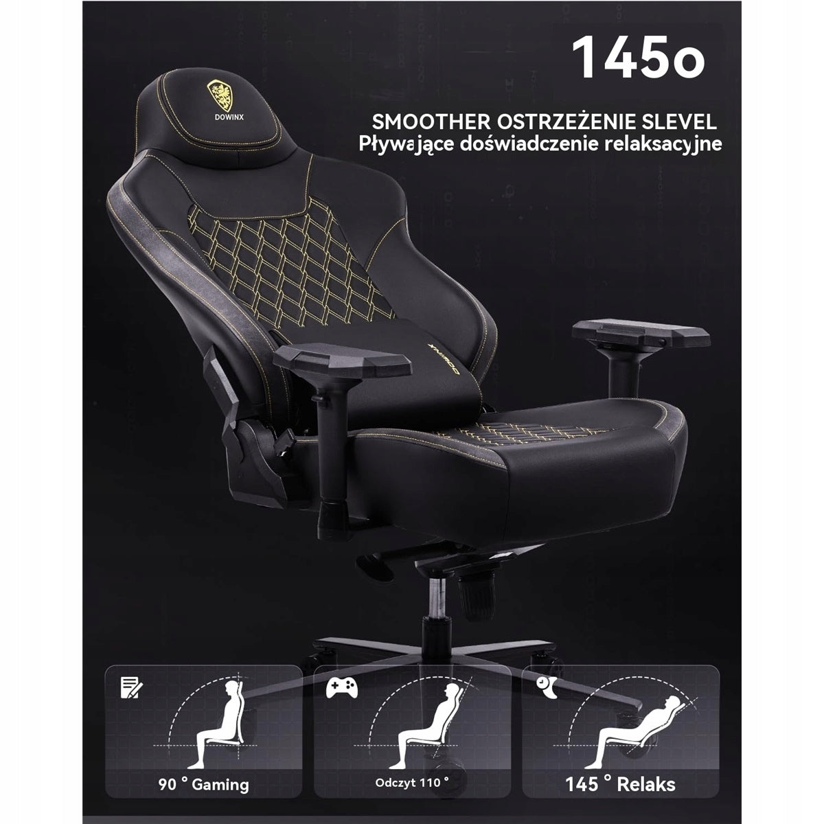 GAMING/OFFICE CHAIR DOWINX 200KG 4D ERGONOMIC ARMRESTS Furniture depth 60 cm