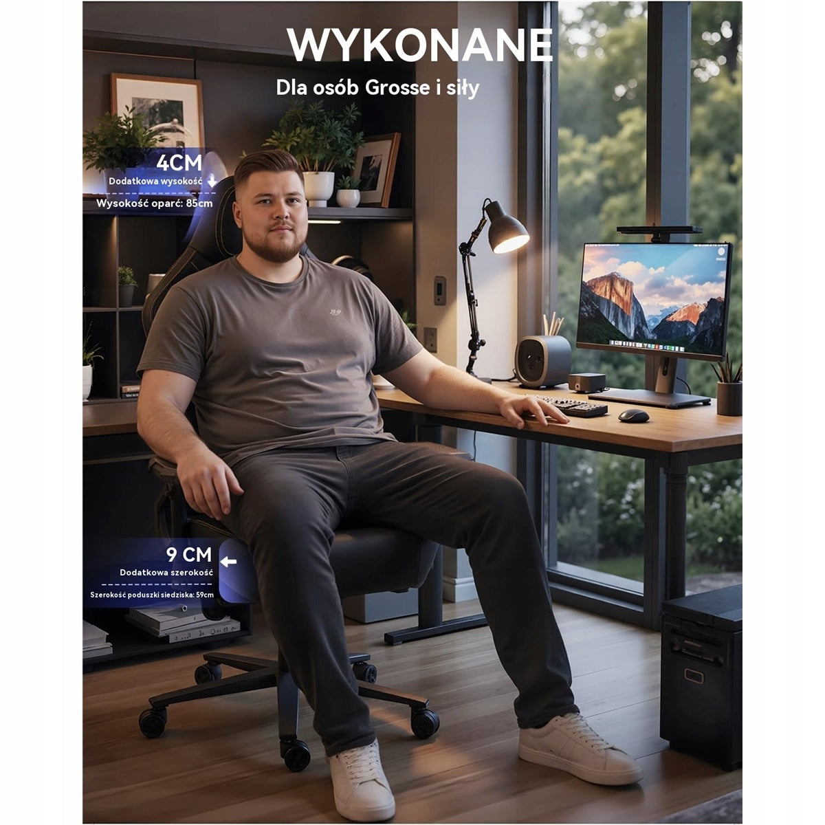 GAMING/OFFICE CHAIR DOWINX 200KG 4D ERGONOMIC ARMRESTS Furniture height 135 cm