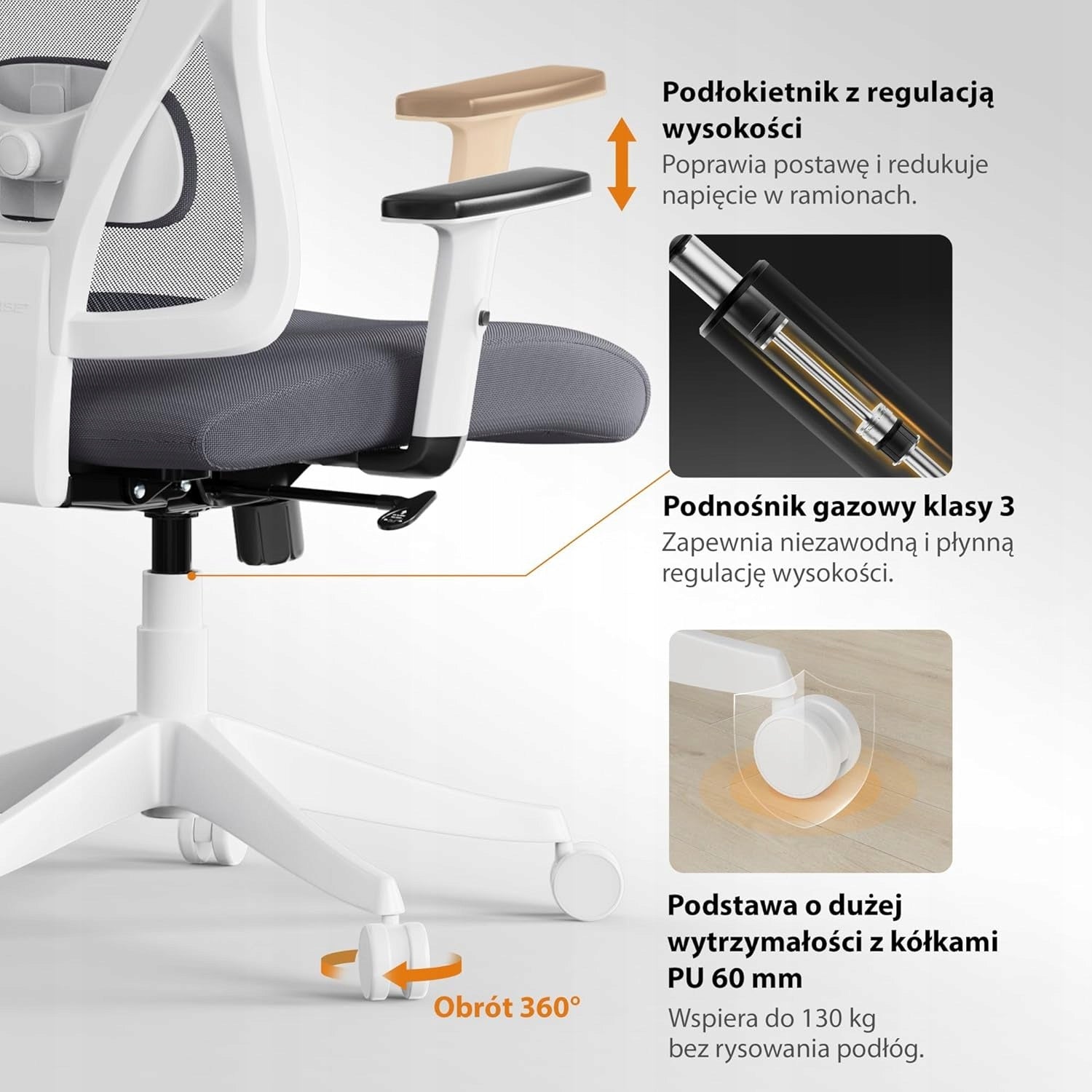 GAMING OFFICE CHAIR WITH LUMBAR SUPPORT ERGONOMIC HEADREST GREY EAN (GTIN) 0099748456743