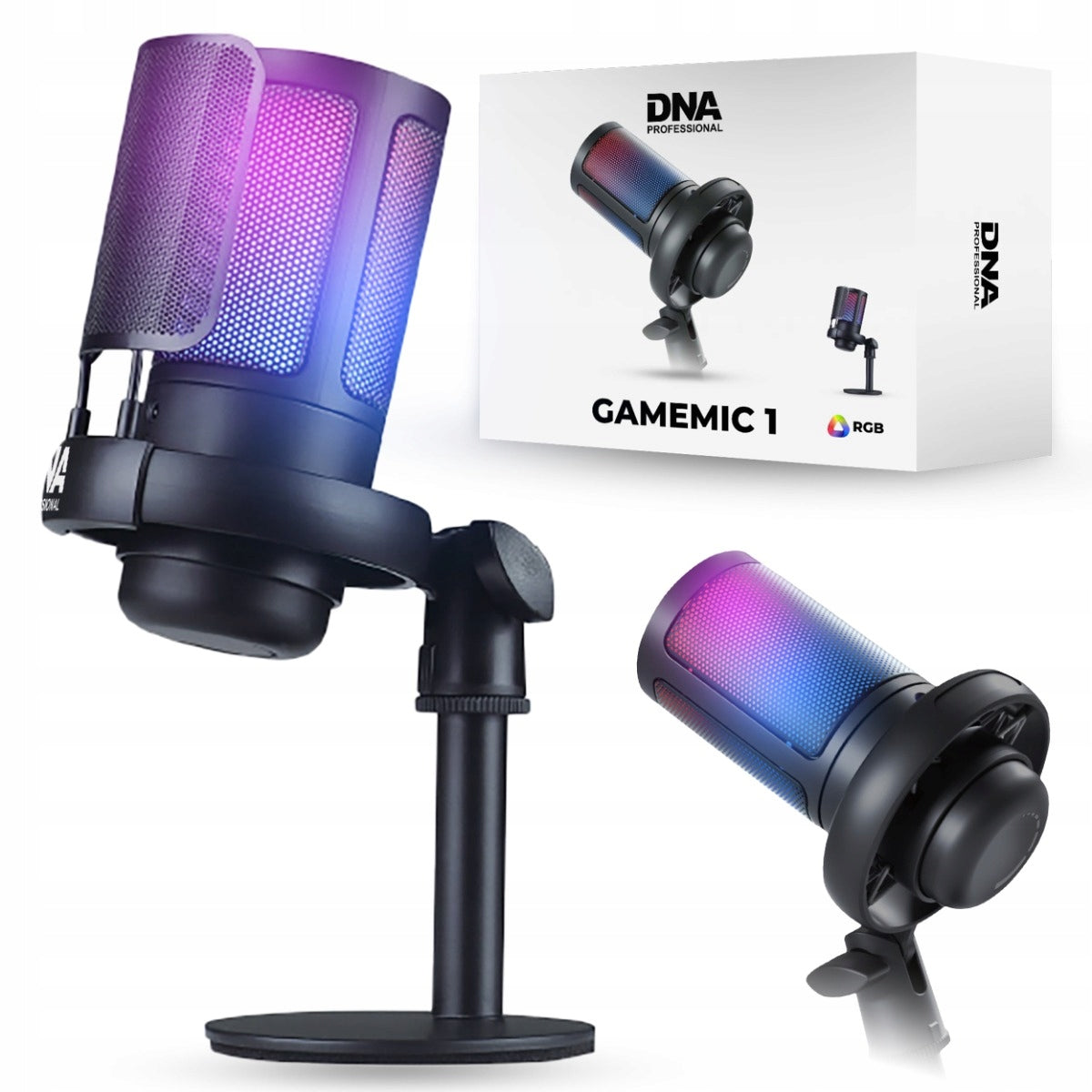 GAMING USB MICROPHONE FOR COMPUTER STUDIO CONDENSER RGB POP-FILTER